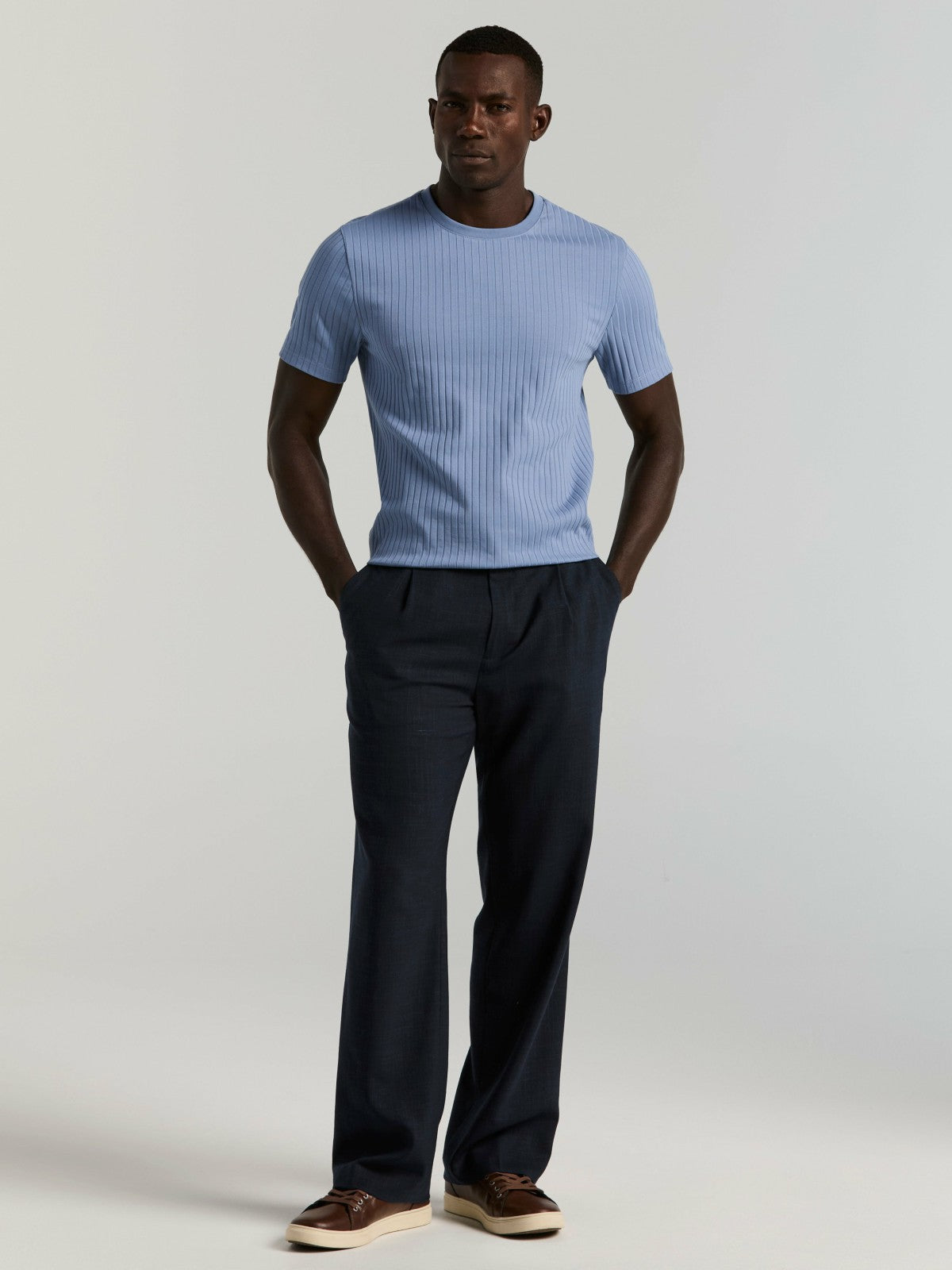 Ribbed Crew Neck Tee -  Perry Ellis online