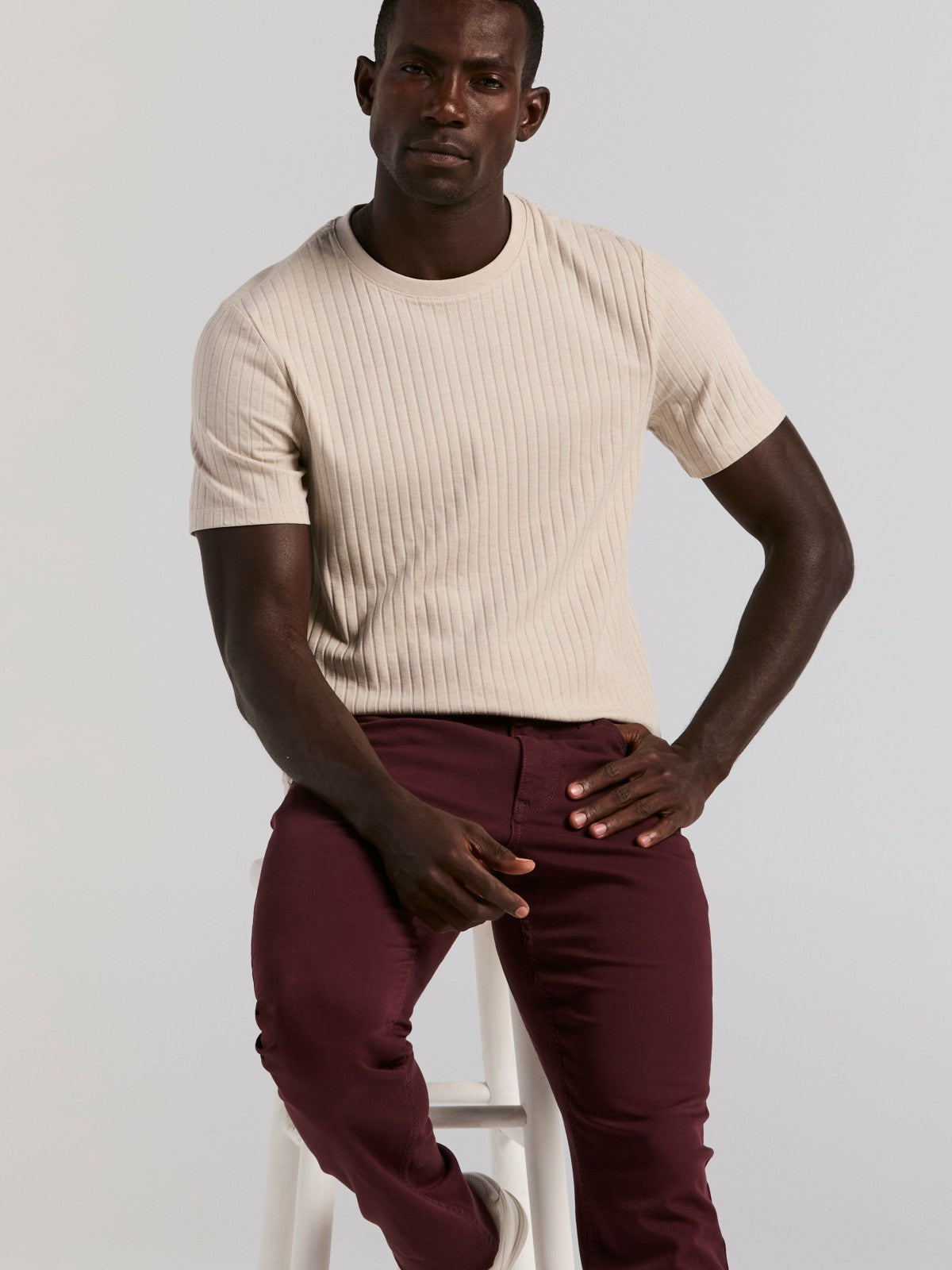Ribbed Crew Neck Tee -  Perry Ellis online