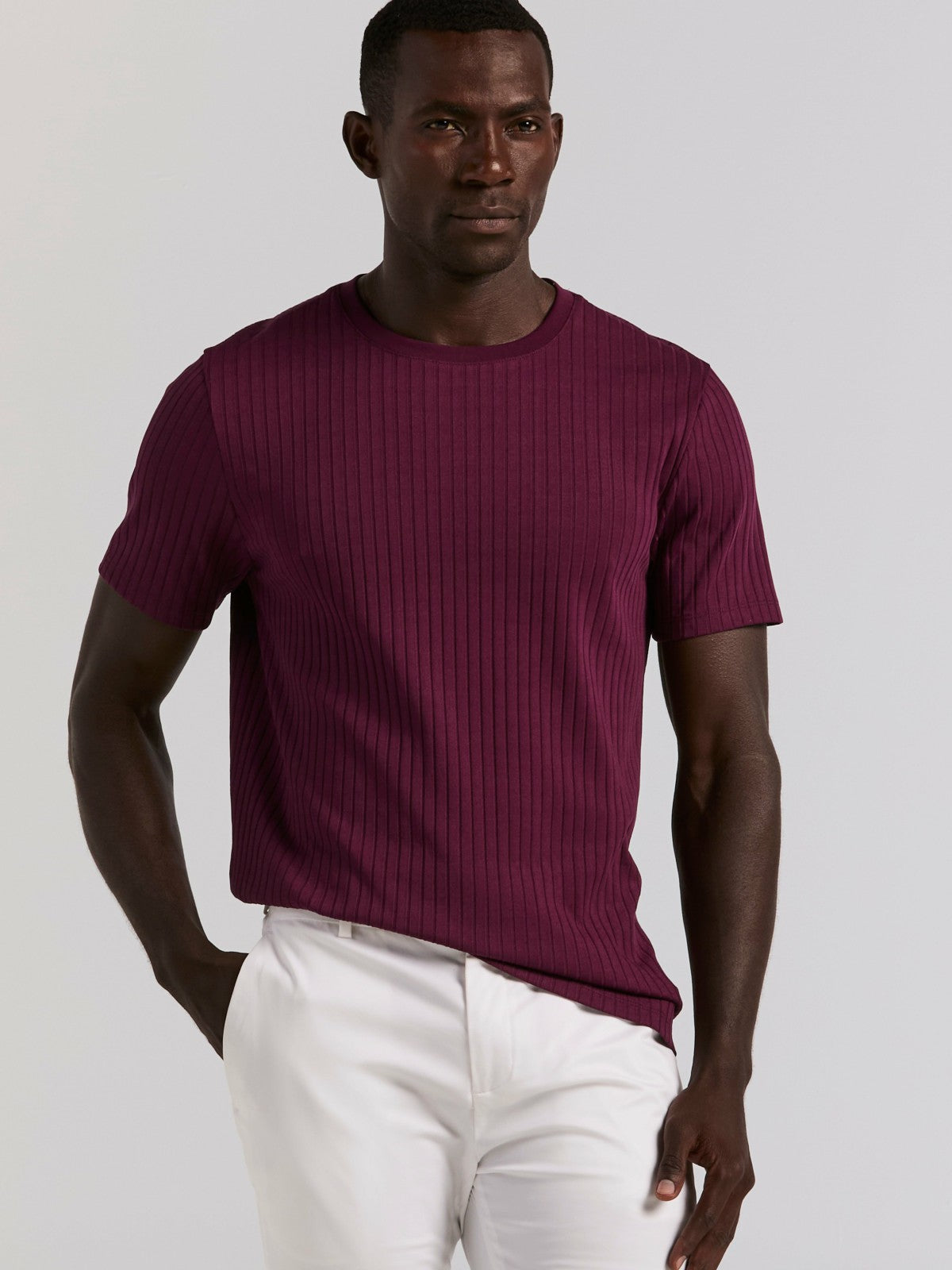 Ribbed Crew Neck Tee -  Perry Ellis online