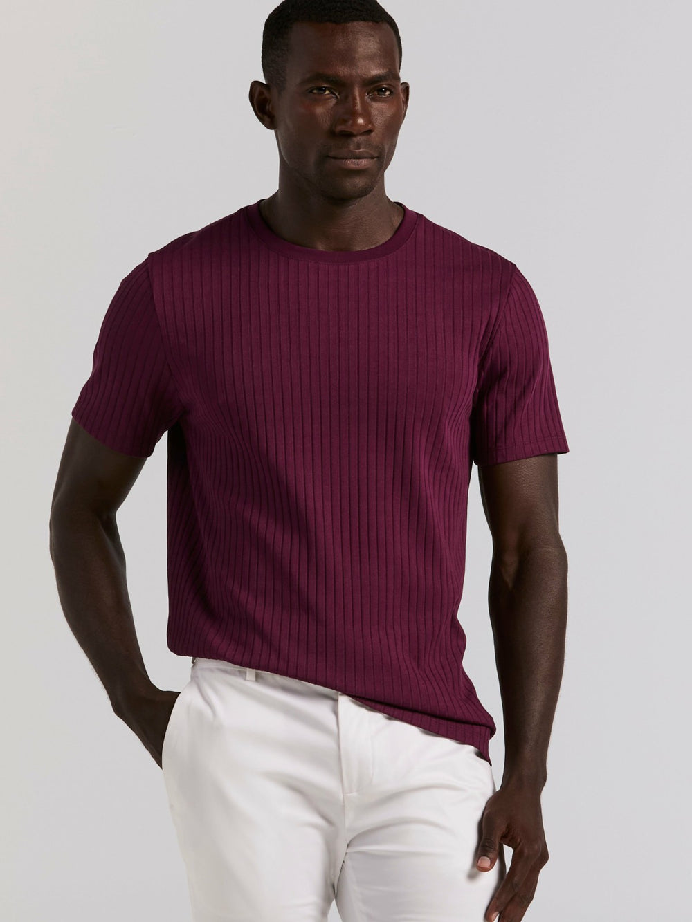 Ribbed Crew Neck Tee -  Perry Ellis online