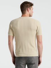 Tech Knit Mesh Striped Crew Neck Shirt -  Perry Ellis discount