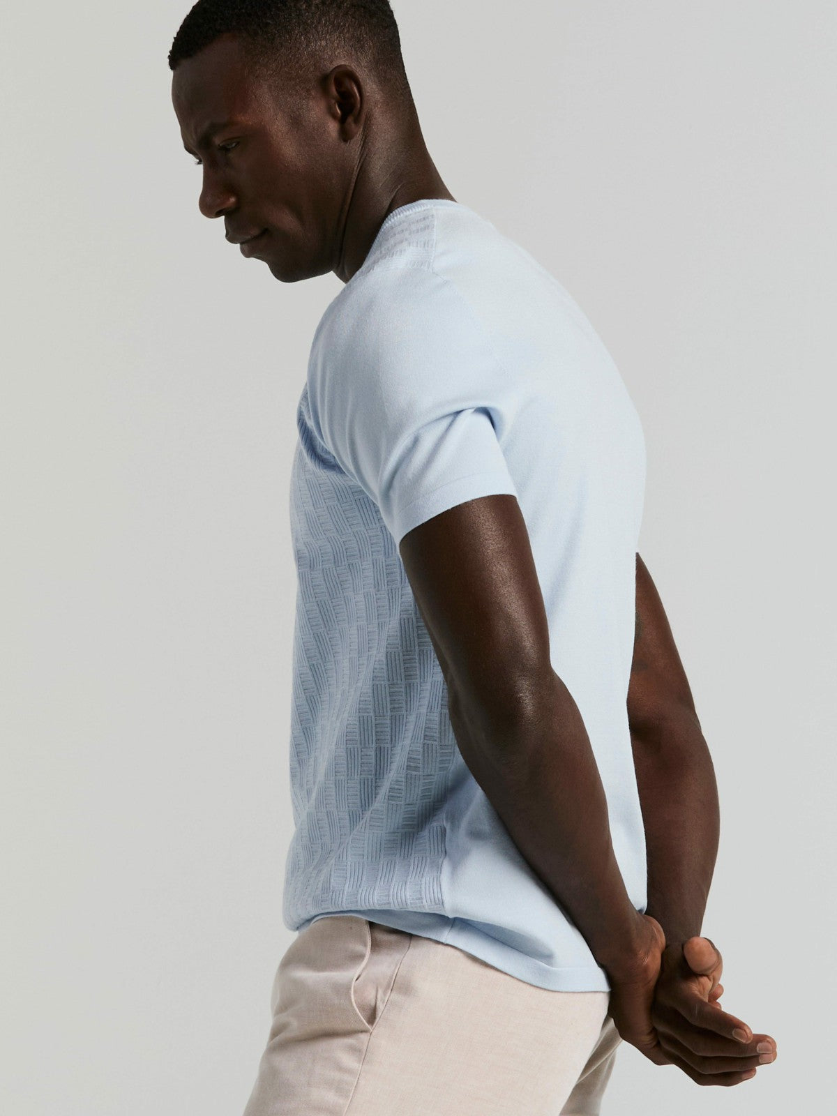 Geometric Textured Sweater Tee -  Perry Ellis near me
