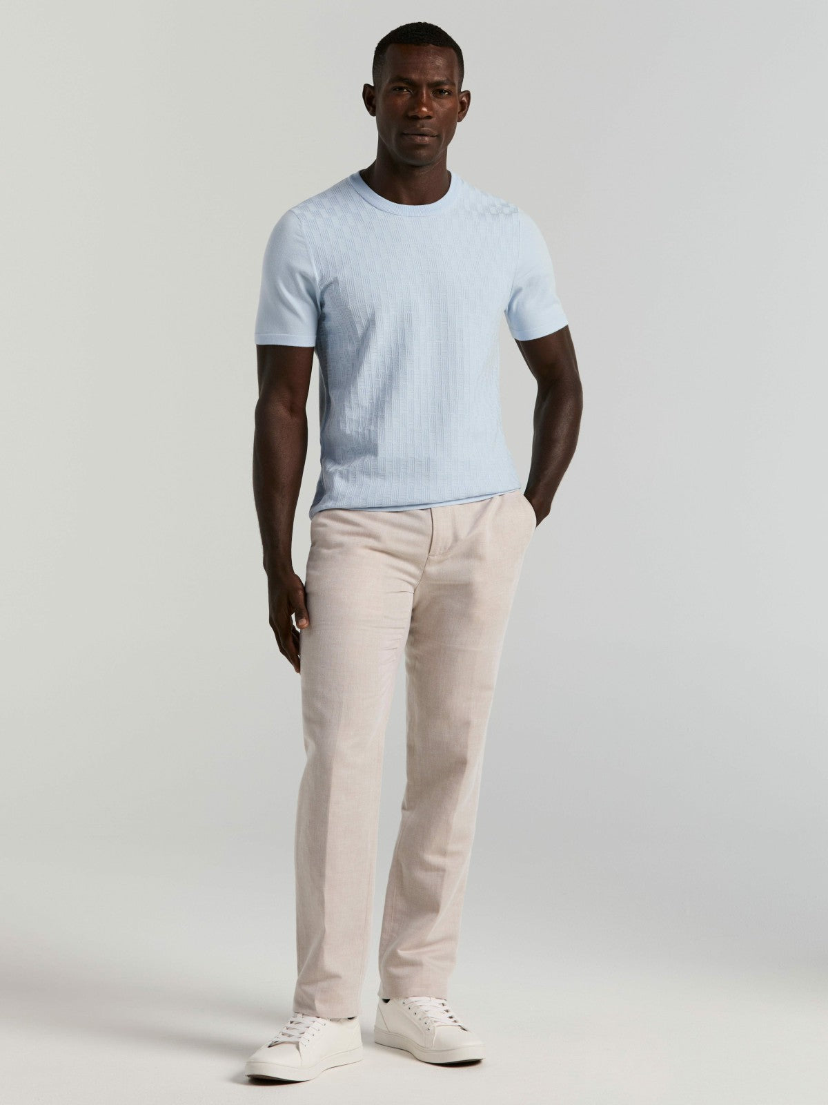 Geometric Textured Sweater Tee -  Perry Ellis near me