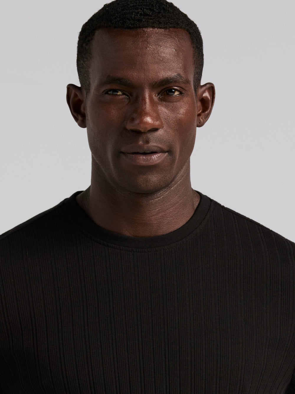Textured Ribbed Crew Neck Tee -  Perry Ellis for sale