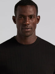 Textured Ribbed Crew Neck Tee -  Perry Ellis for sale