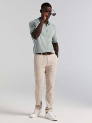 Bi-Color Stitch Zip Polo -  Perry Ellis online