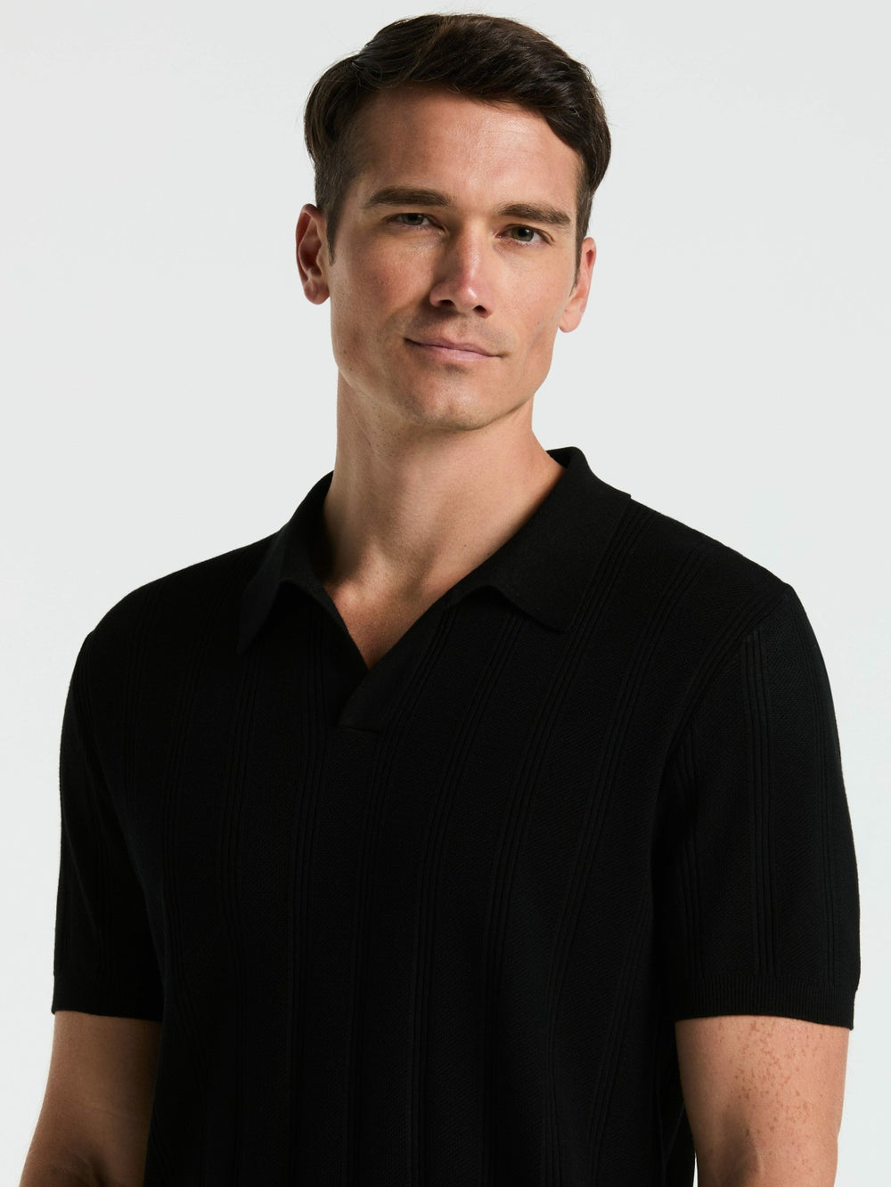 Mesh Stripe Sweater Polo -  Perry Ellis US