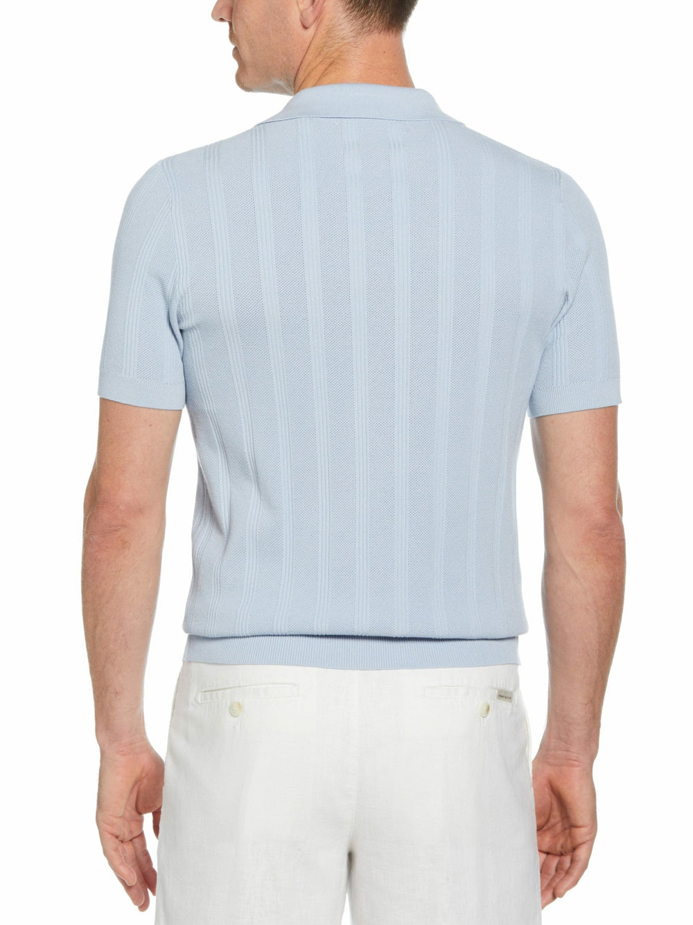 Mesh Stripe Sweater Polo -  Perry Ellis US