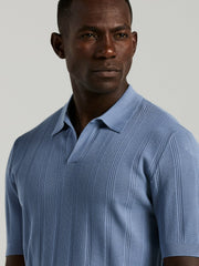Mesh Stripe Sweater Polo -  Perry Ellis US