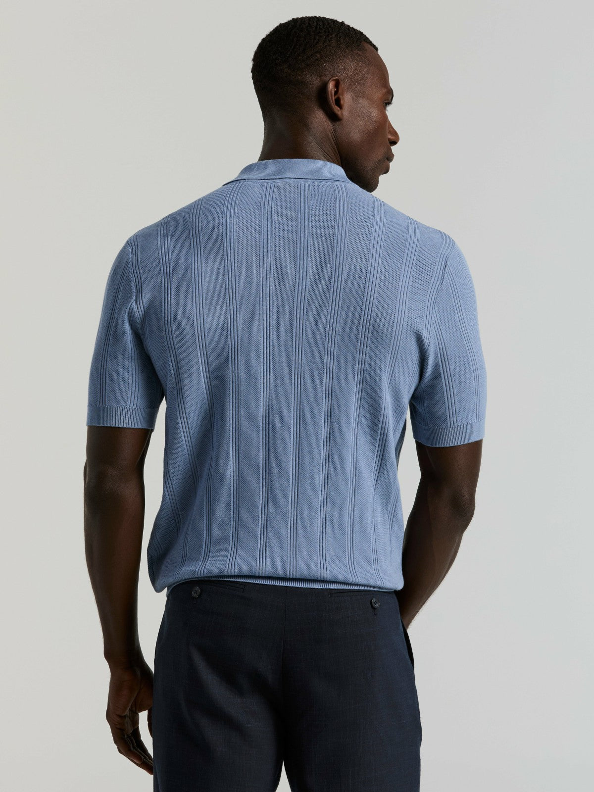 Mesh Stripe Sweater Polo -  Perry Ellis US