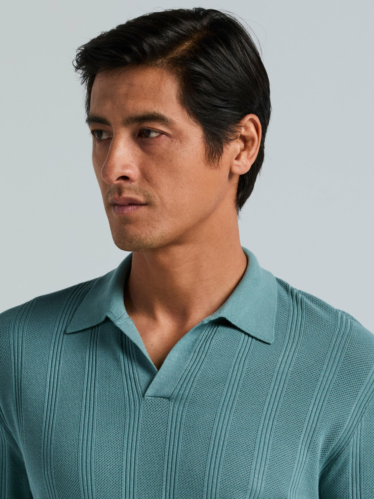 Mesh Stripe Sweater Polo -  Perry Ellis US