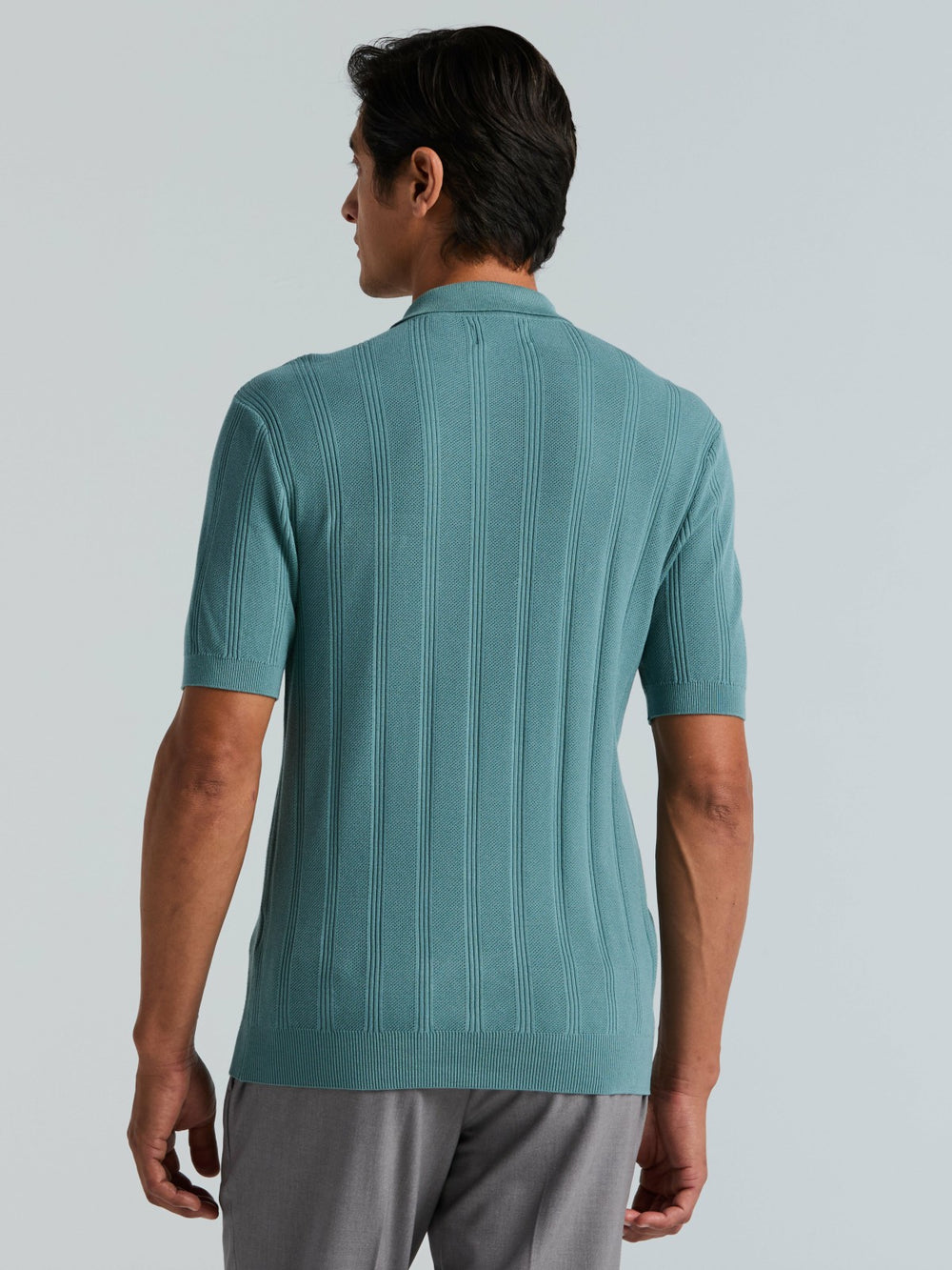 Mesh Stripe Sweater Polo -  Perry Ellis US