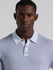 Cotton Modal Geo Polo Sweater -  Perry Ellis near me