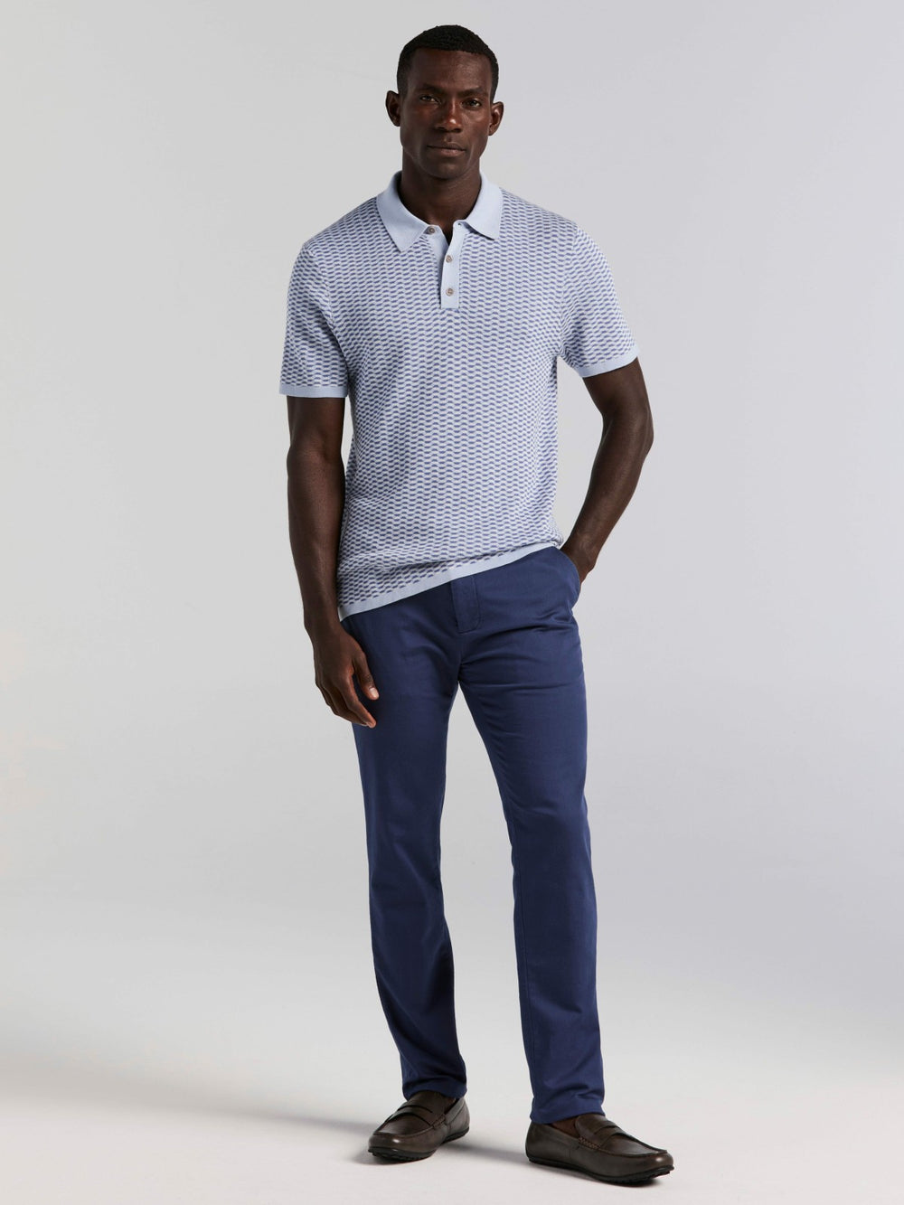 Cotton Modal Geo Polo Sweater -  Perry Ellis near me