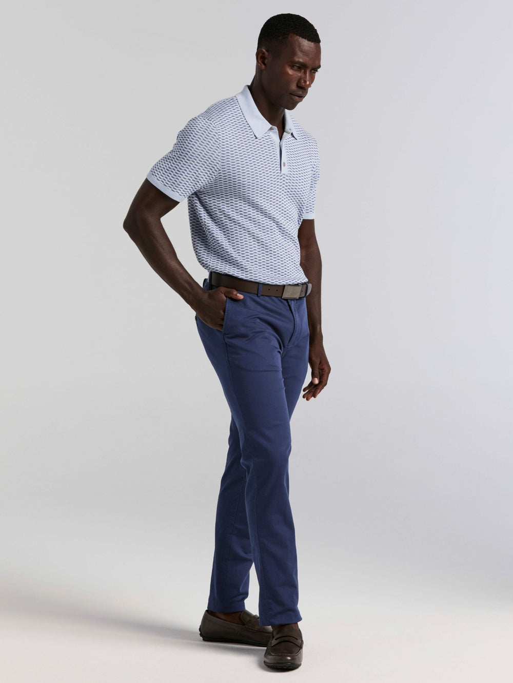 Cotton Modal Geo Polo Sweater -  Perry Ellis near me