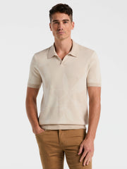 Leaf Print Open Collar Sweater Polo -  Perry Ellis for sale