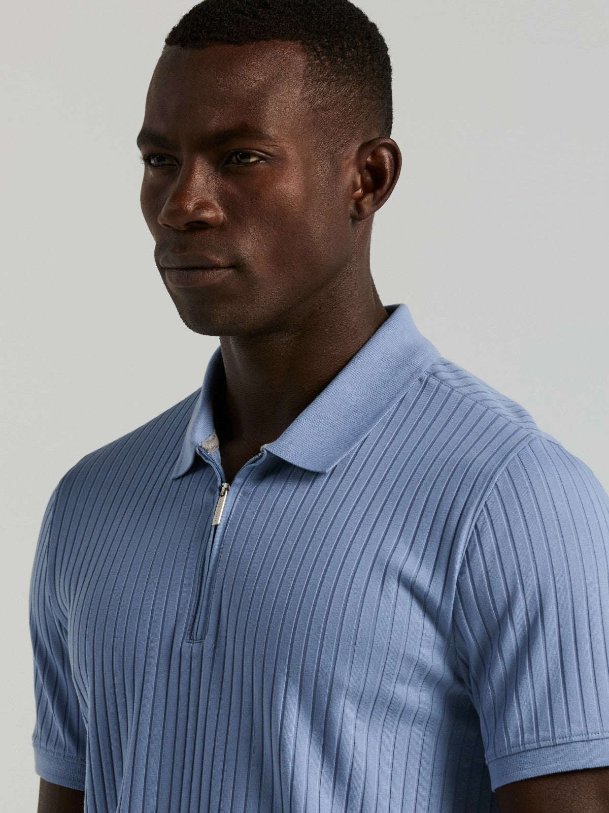Quarter Zip Ribbed Polo -  Perry Ellis online