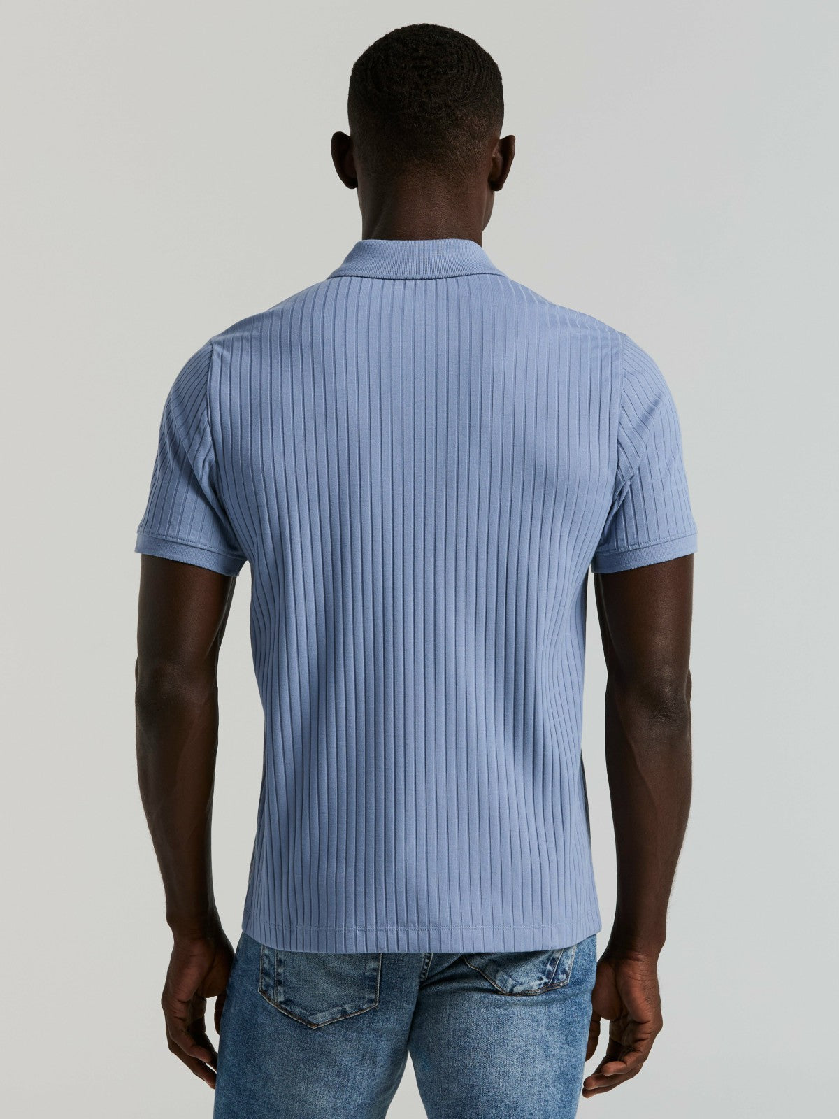 Quarter Zip Ribbed Polo -  Perry Ellis online