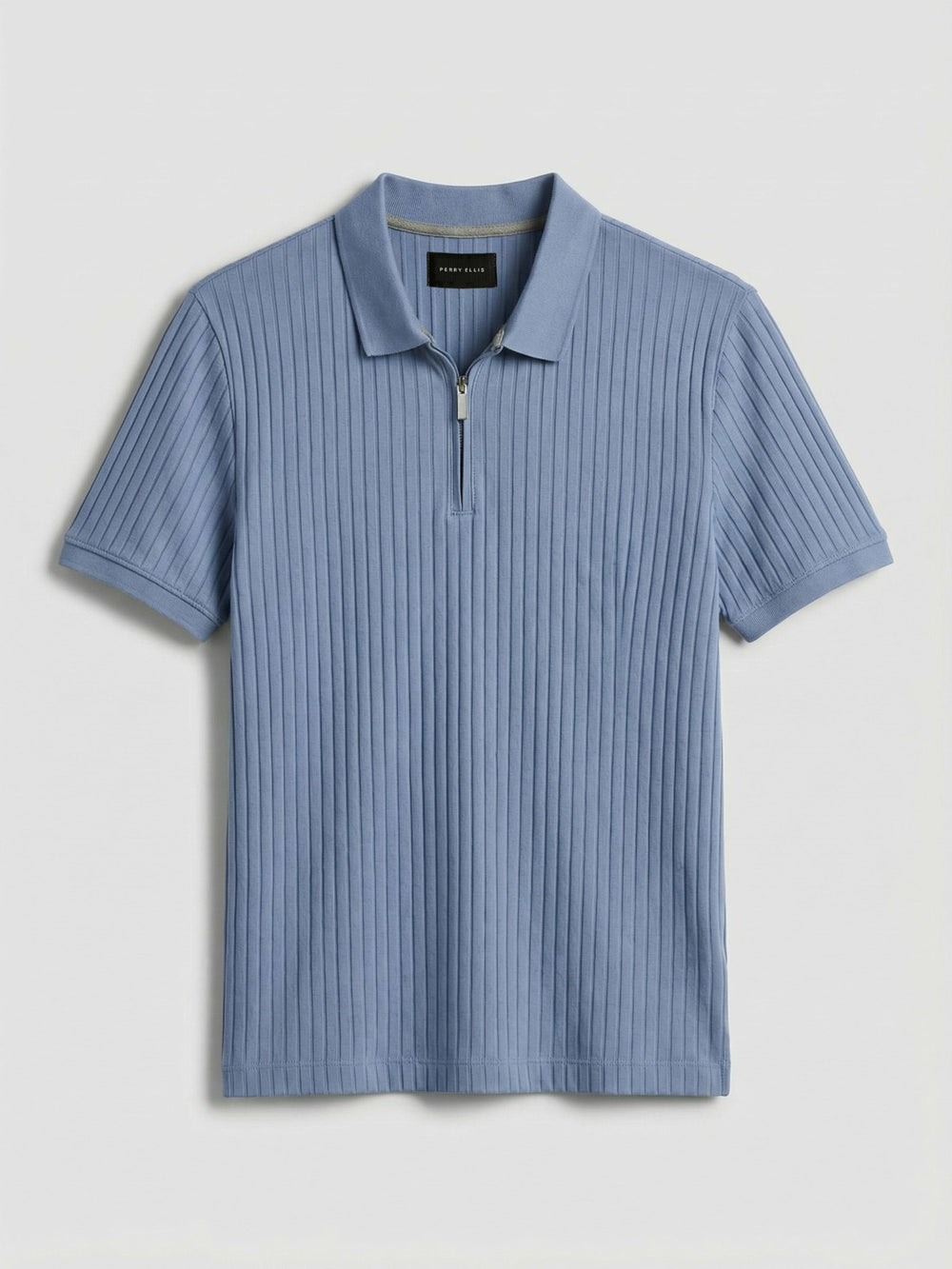 Quarter Zip Ribbed Polo -  Perry Ellis online