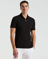 Quarter Zip Ribbed Polo -  Perry Ellis online