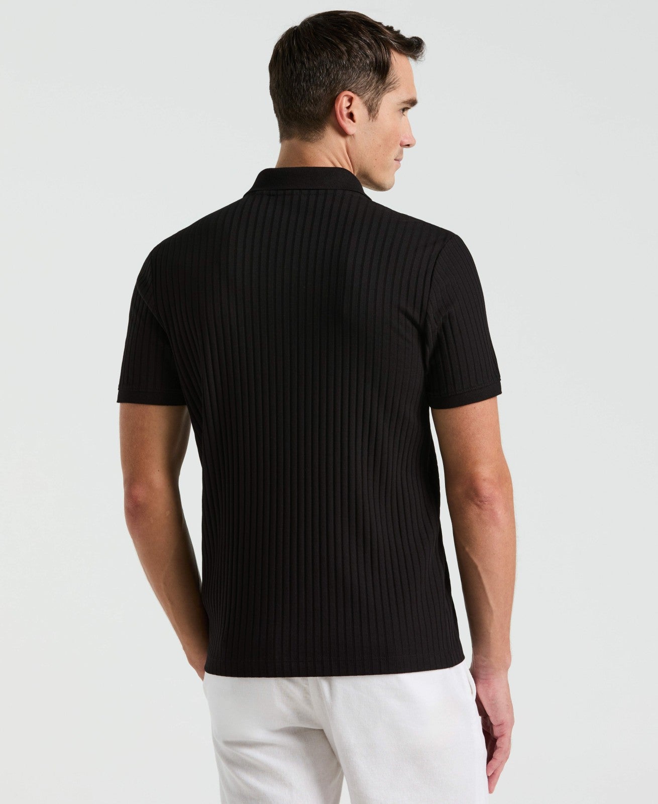 Quarter Zip Ribbed Polo -  Perry Ellis online