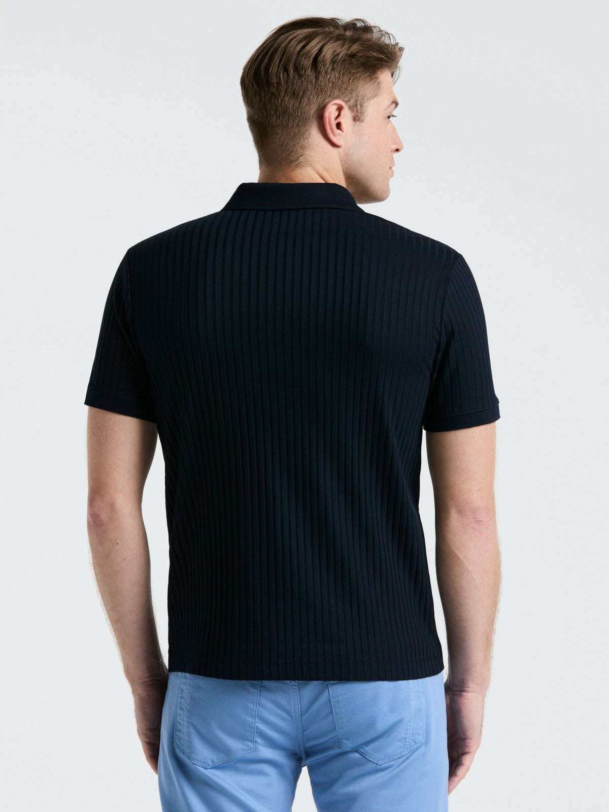 Quarter Zip Ribbed Polo -  Perry Ellis online