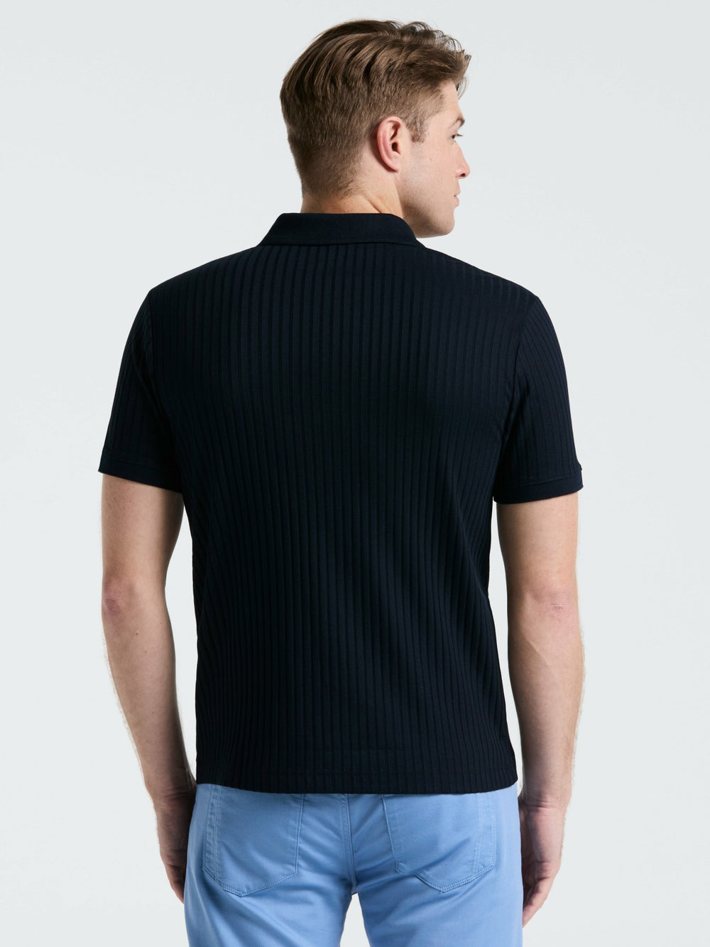 Quarter Zip Ribbed Polo -  Perry Ellis online