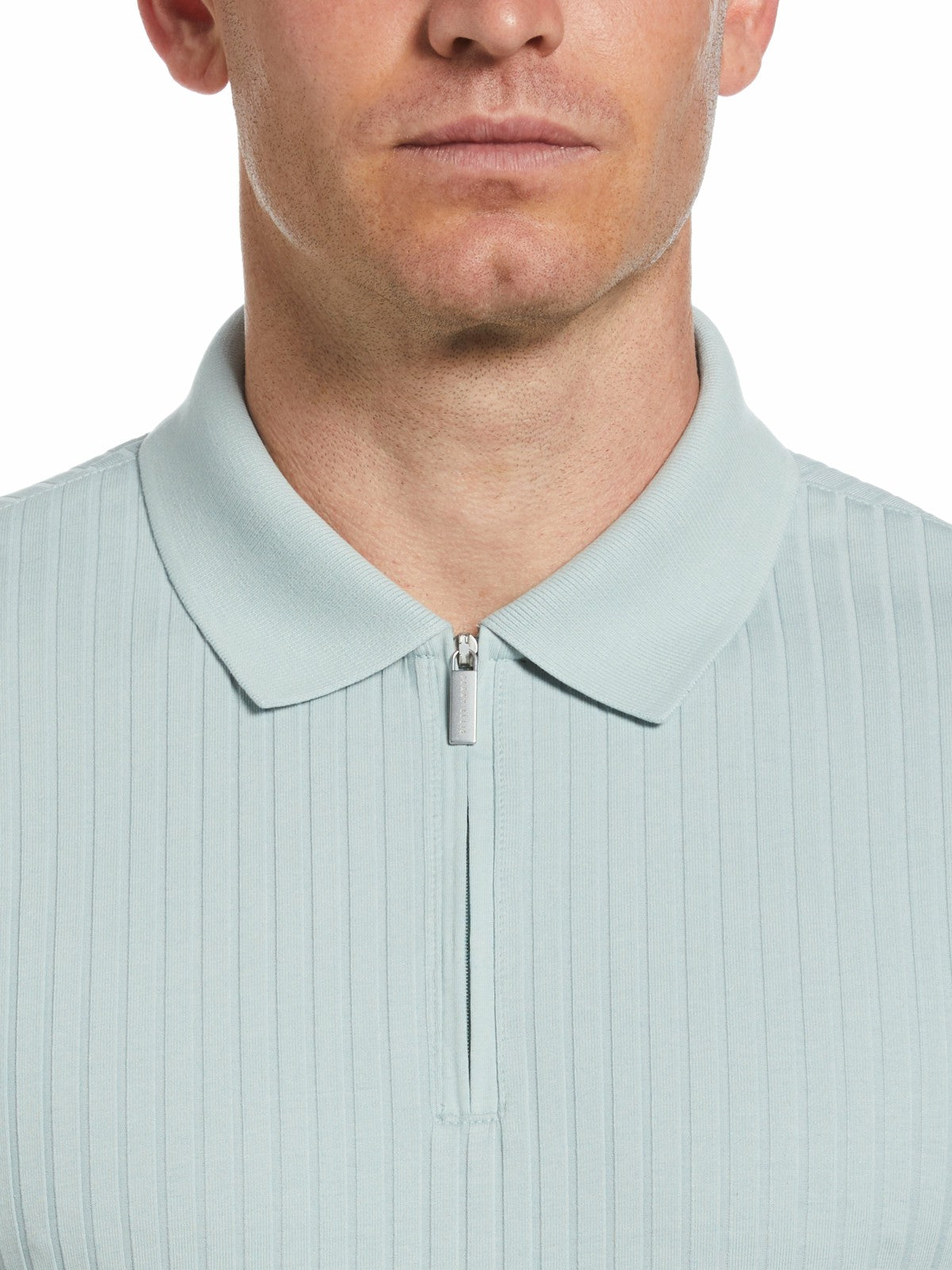 Quarter Zip Ribbed Polo -  Perry Ellis online