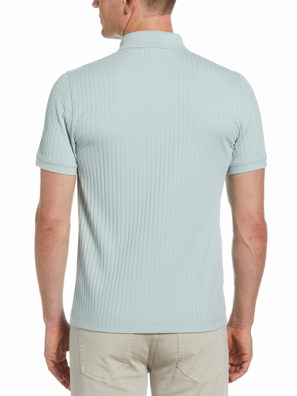 Quarter Zip Ribbed Polo -  Perry Ellis online