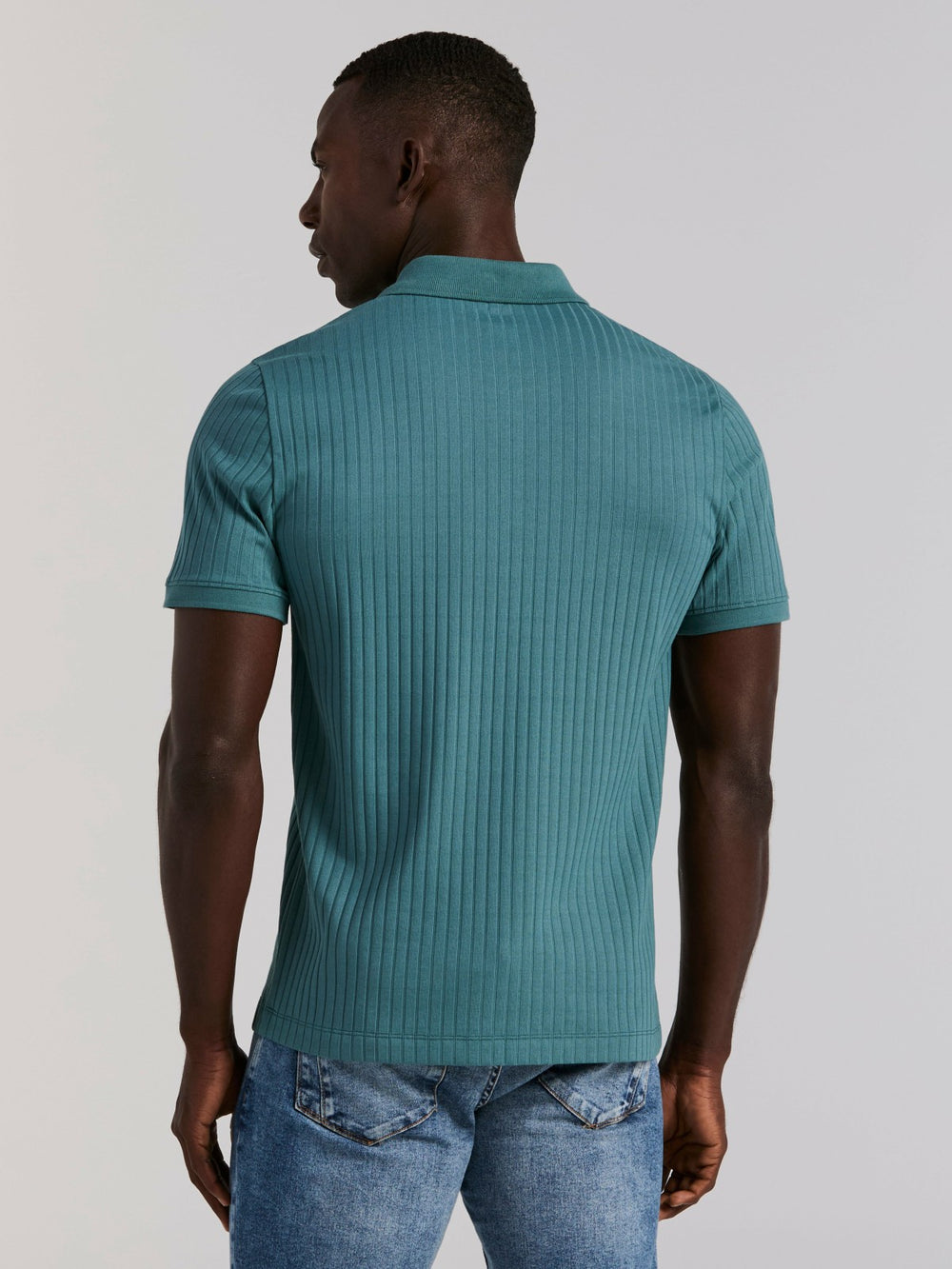 Quarter Zip Ribbed Polo -  Perry Ellis online
