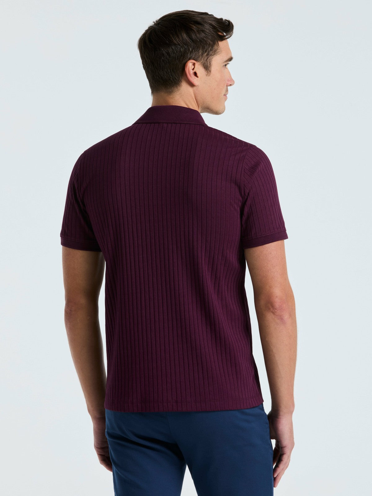 Quarter Zip Ribbed Polo -  Perry Ellis online