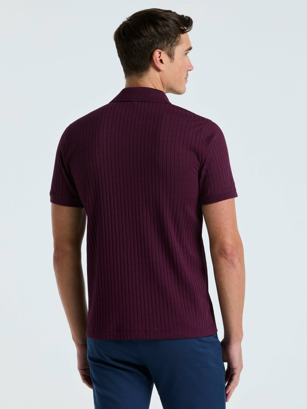 Quarter Zip Ribbed Polo -  Perry Ellis online