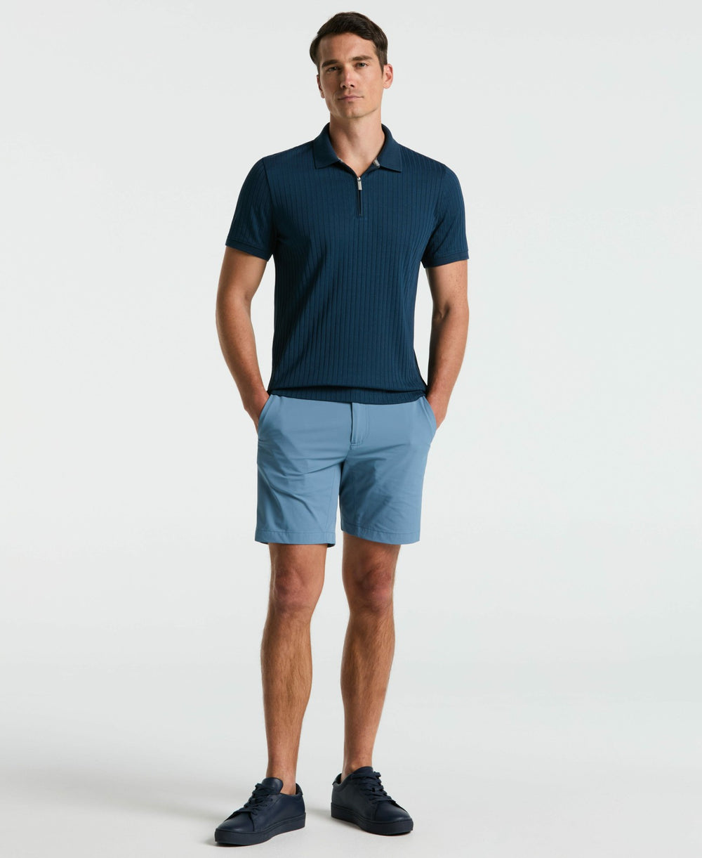 Quarter Zip Ribbed Polo -  Perry Ellis online