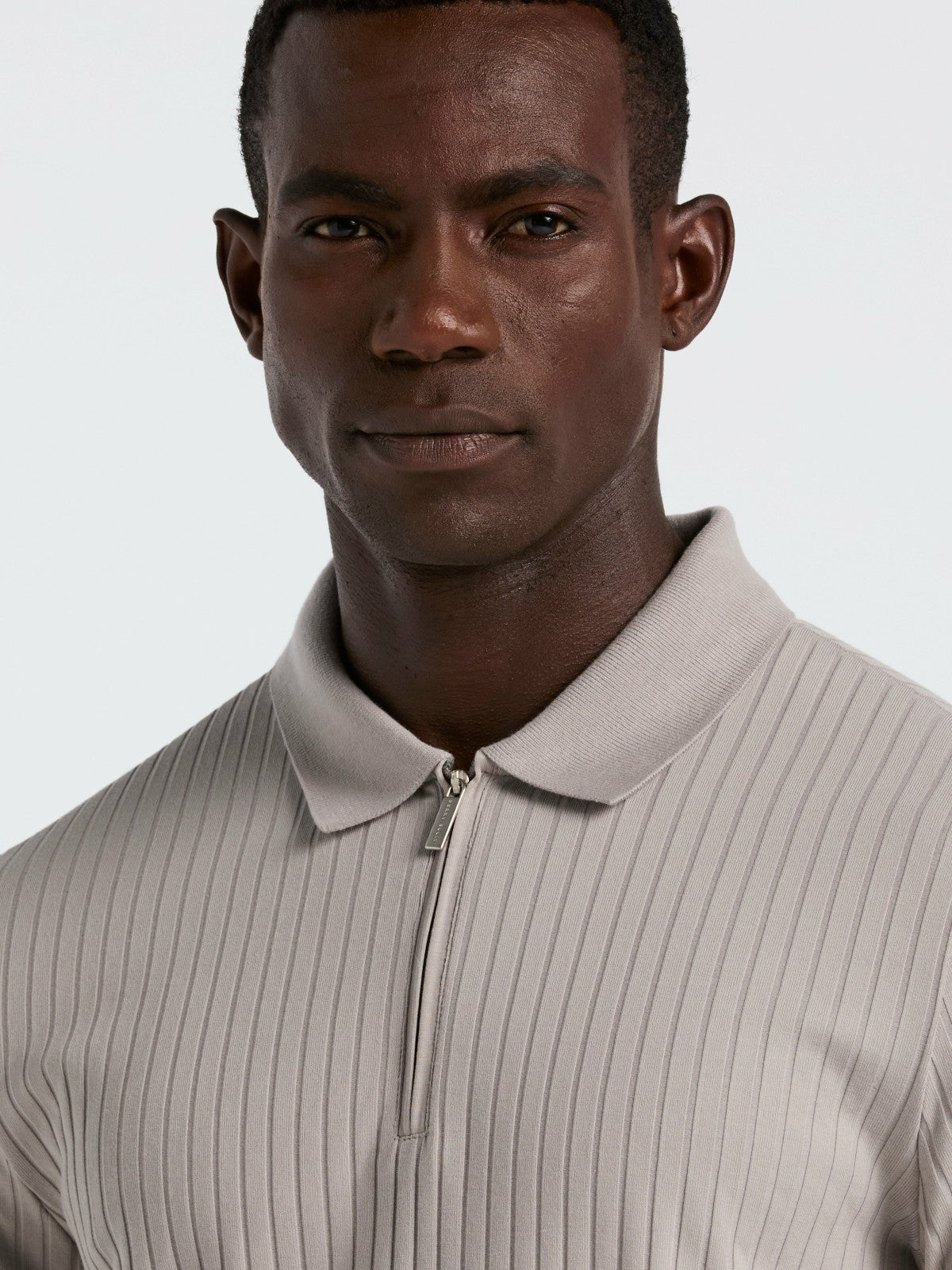 Quarter Zip Ribbed Polo -  Perry Ellis online