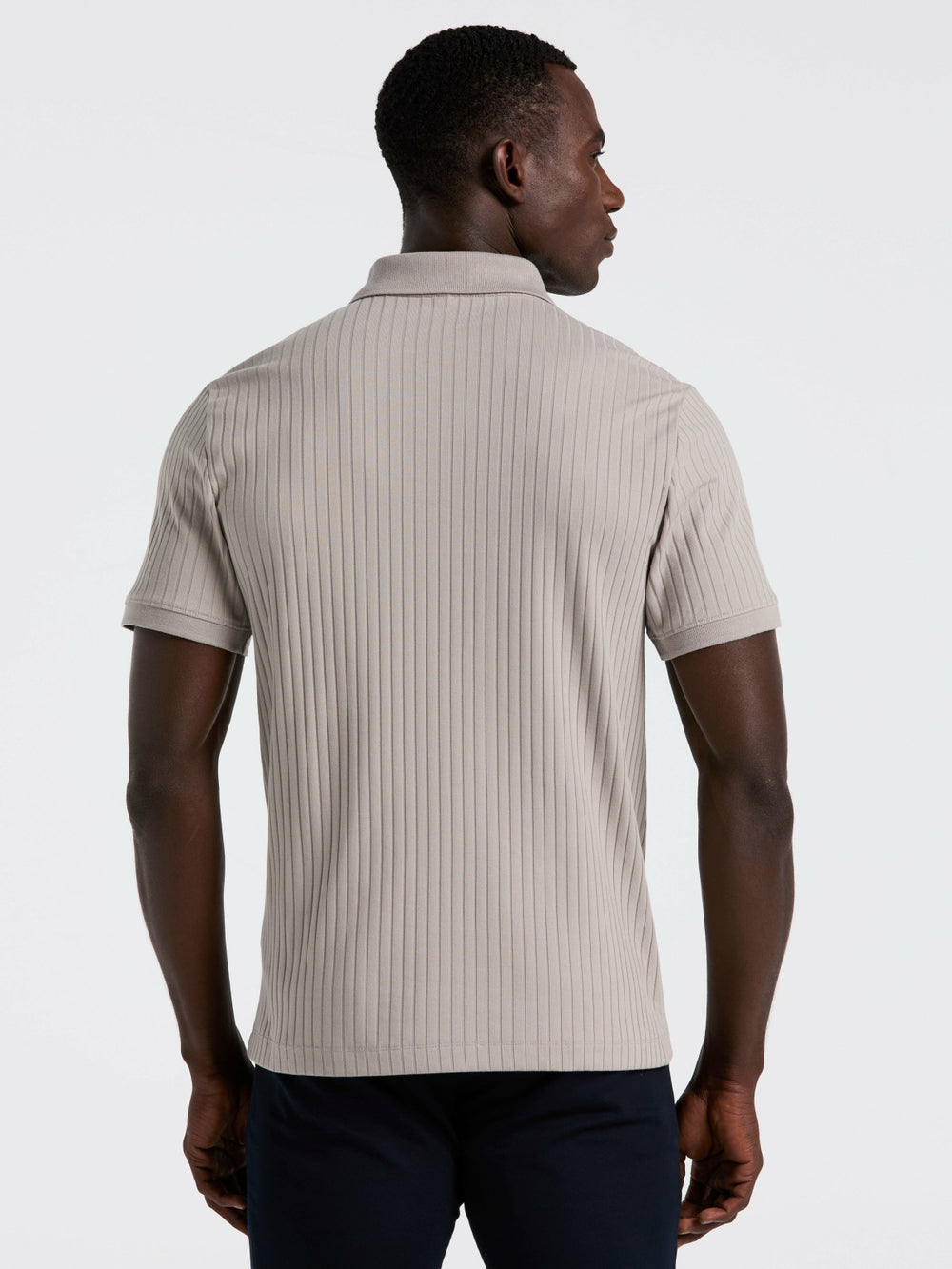 Quarter Zip Ribbed Polo -  Perry Ellis online