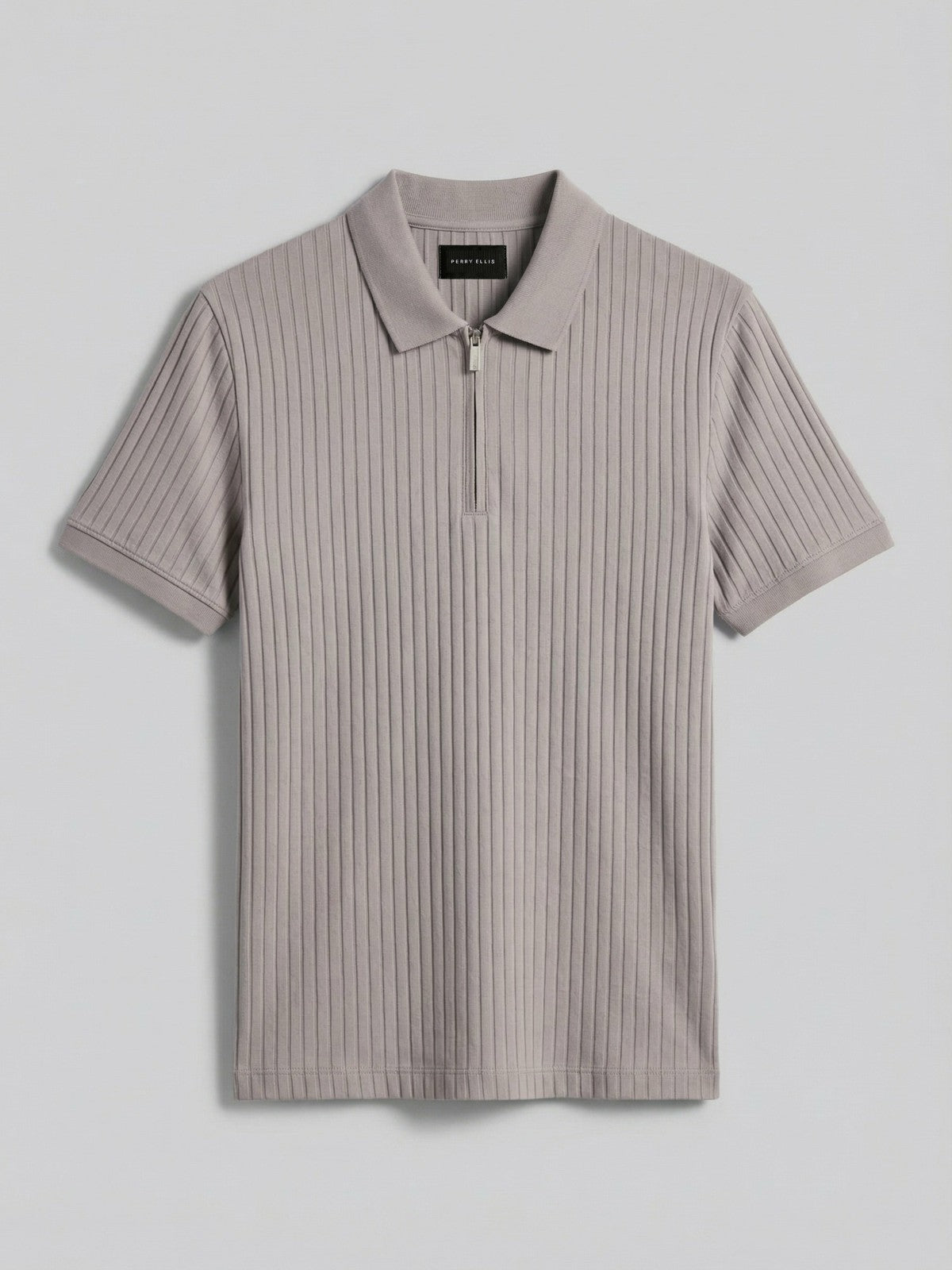 Quarter Zip Ribbed Polo -  Perry Ellis online