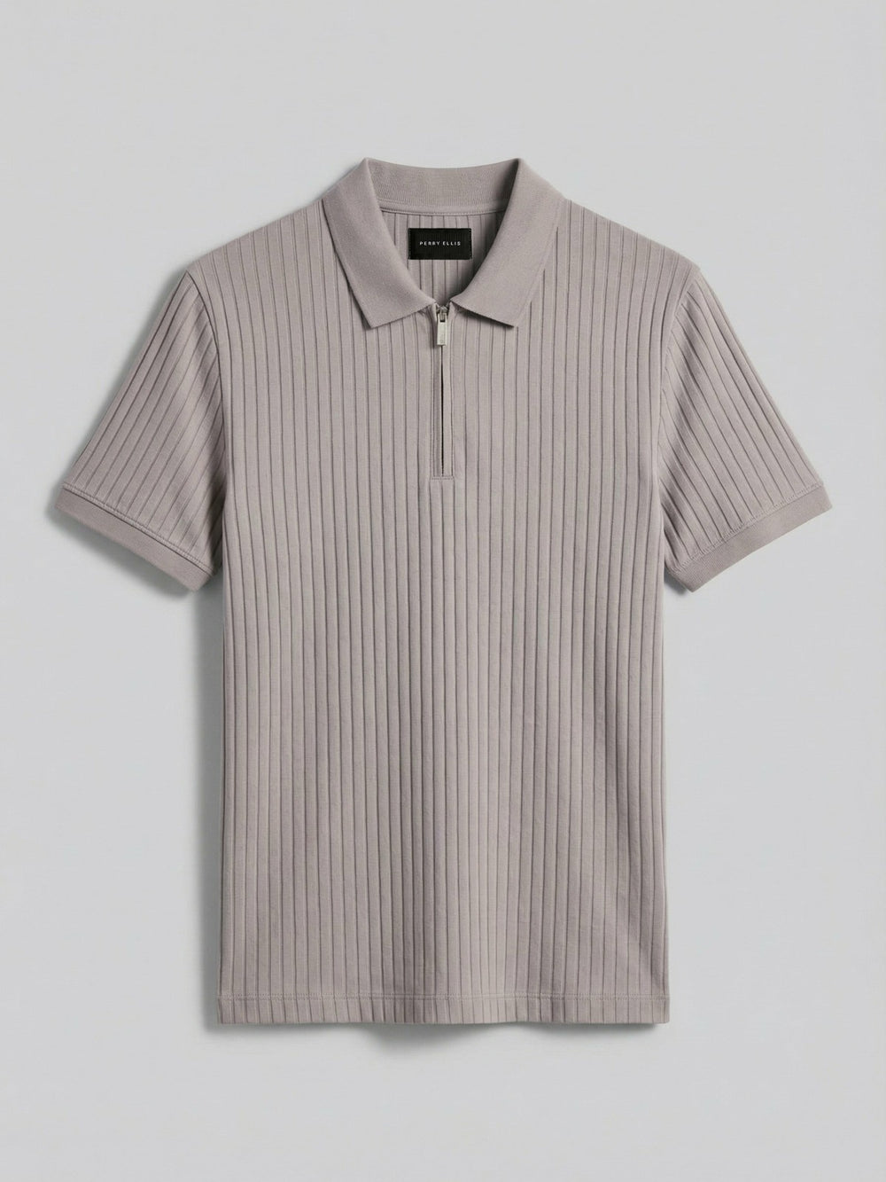 Quarter Zip Ribbed Polo -  Perry Ellis online
