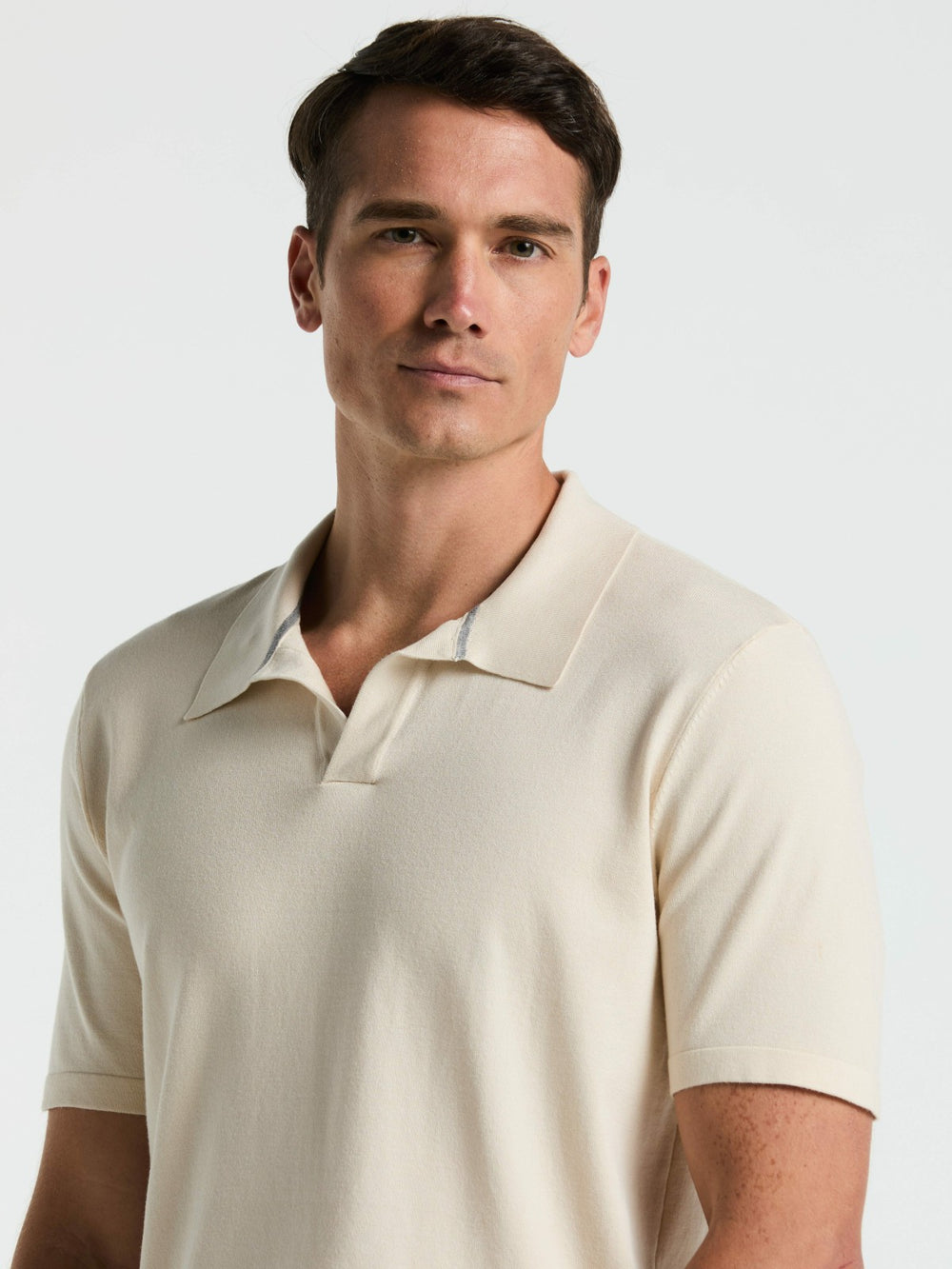 Tech Knit Open Collar Sweater Polo -  Perry Ellis sale