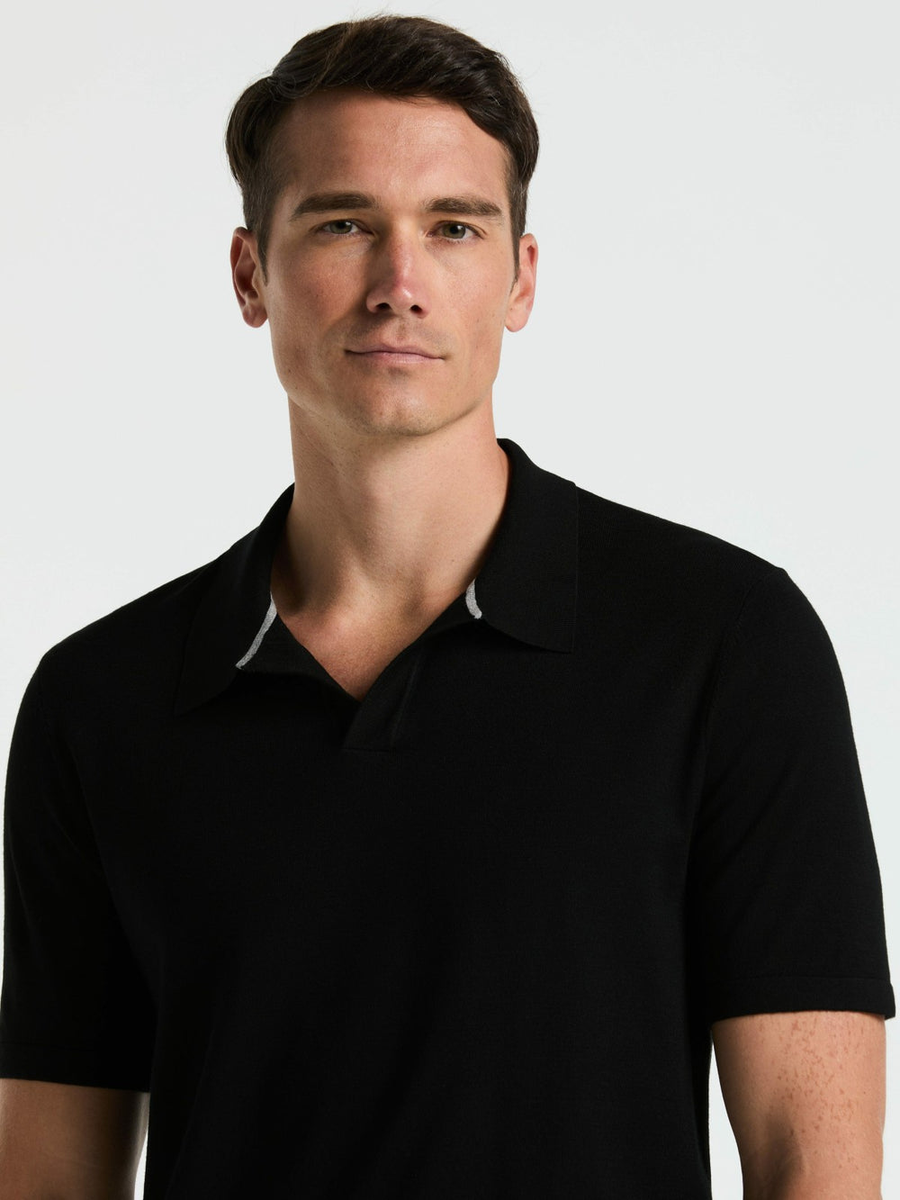 Tech Knit Open Collar Sweater Polo -  Perry Ellis sale