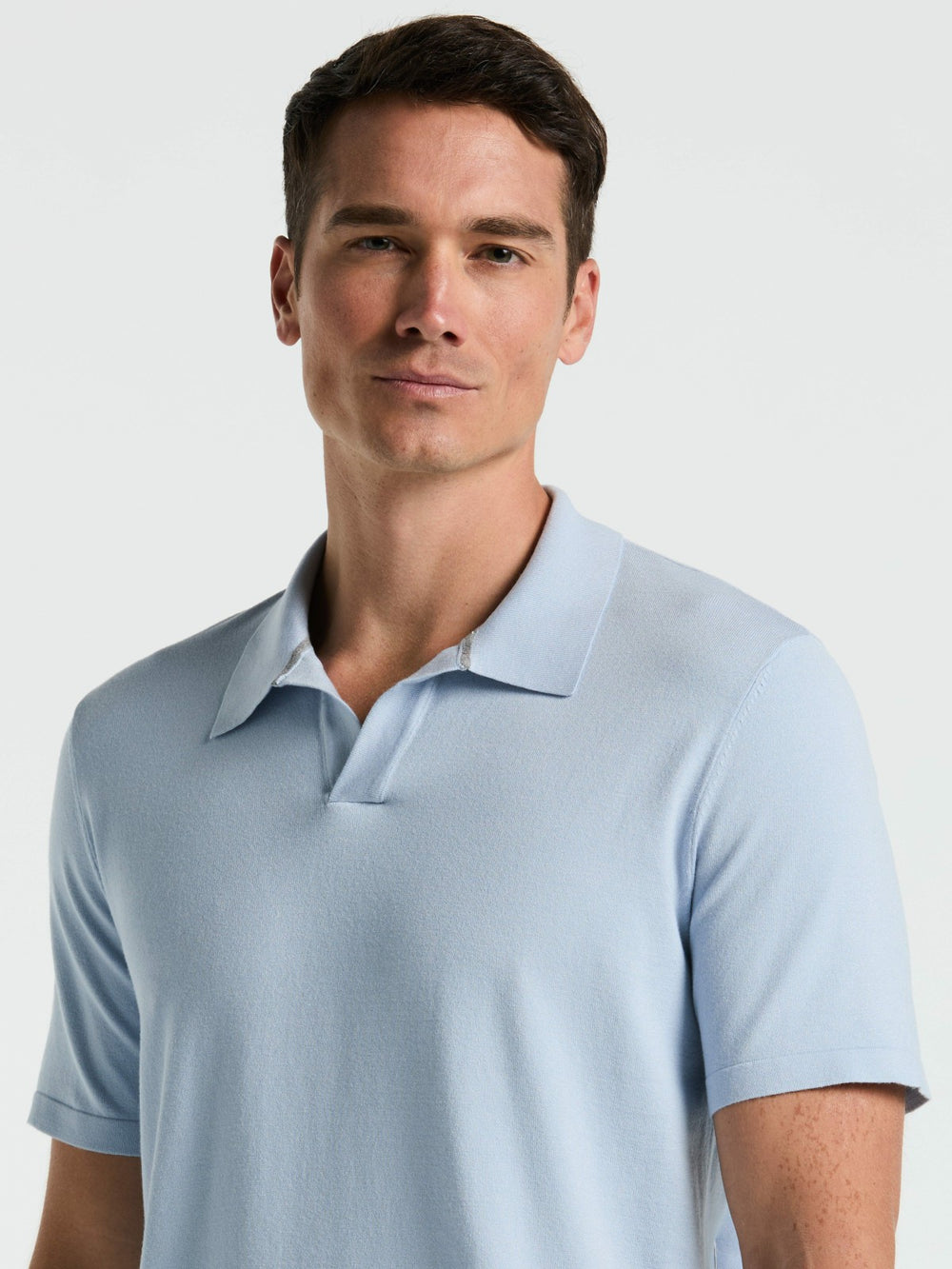 Tech Knit Open Collar Sweater Polo -  Perry Ellis sale