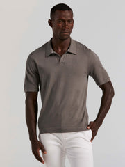 Tech Knit Open Collar Sweater Polo -  Perry Ellis sale