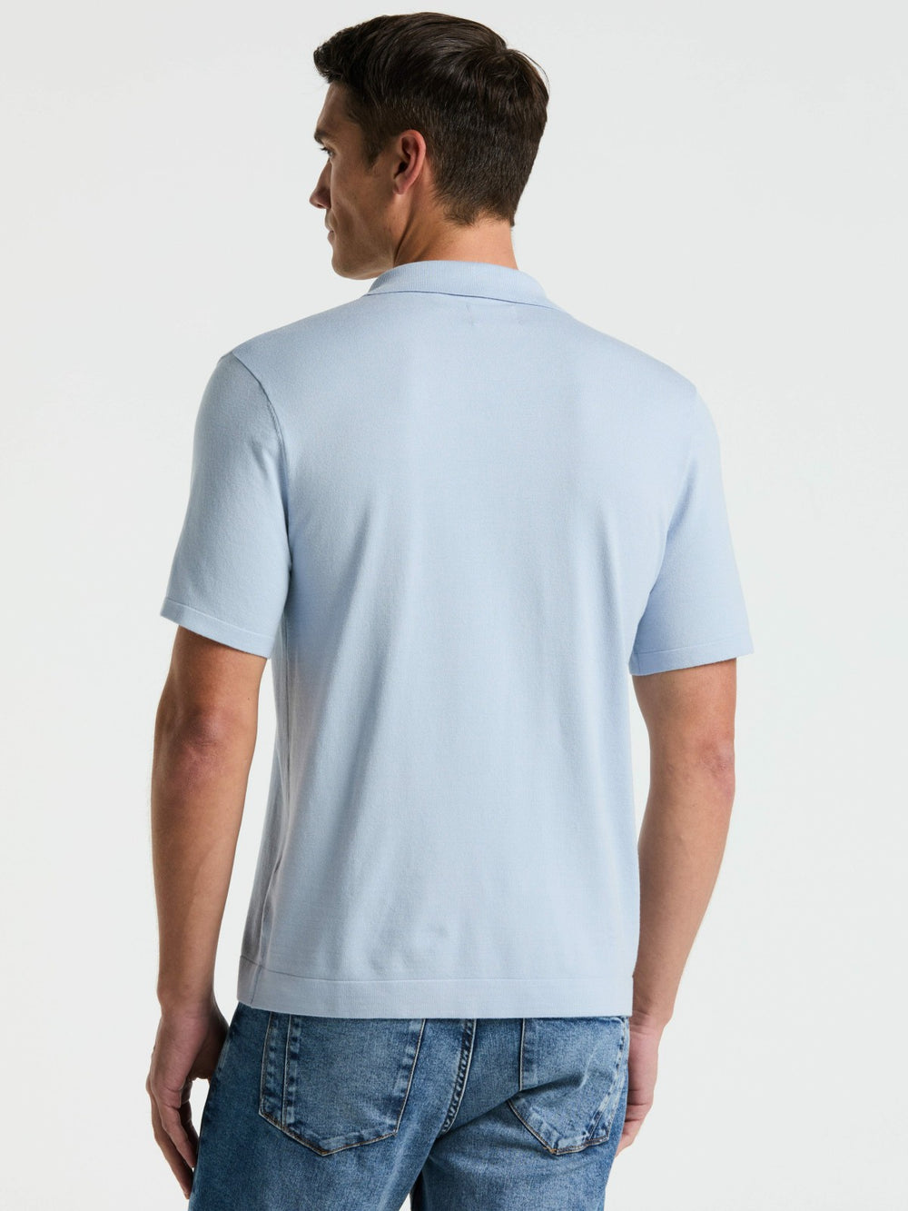 Tech Knit Open Collar Sweater Polo -  Perry Ellis sale