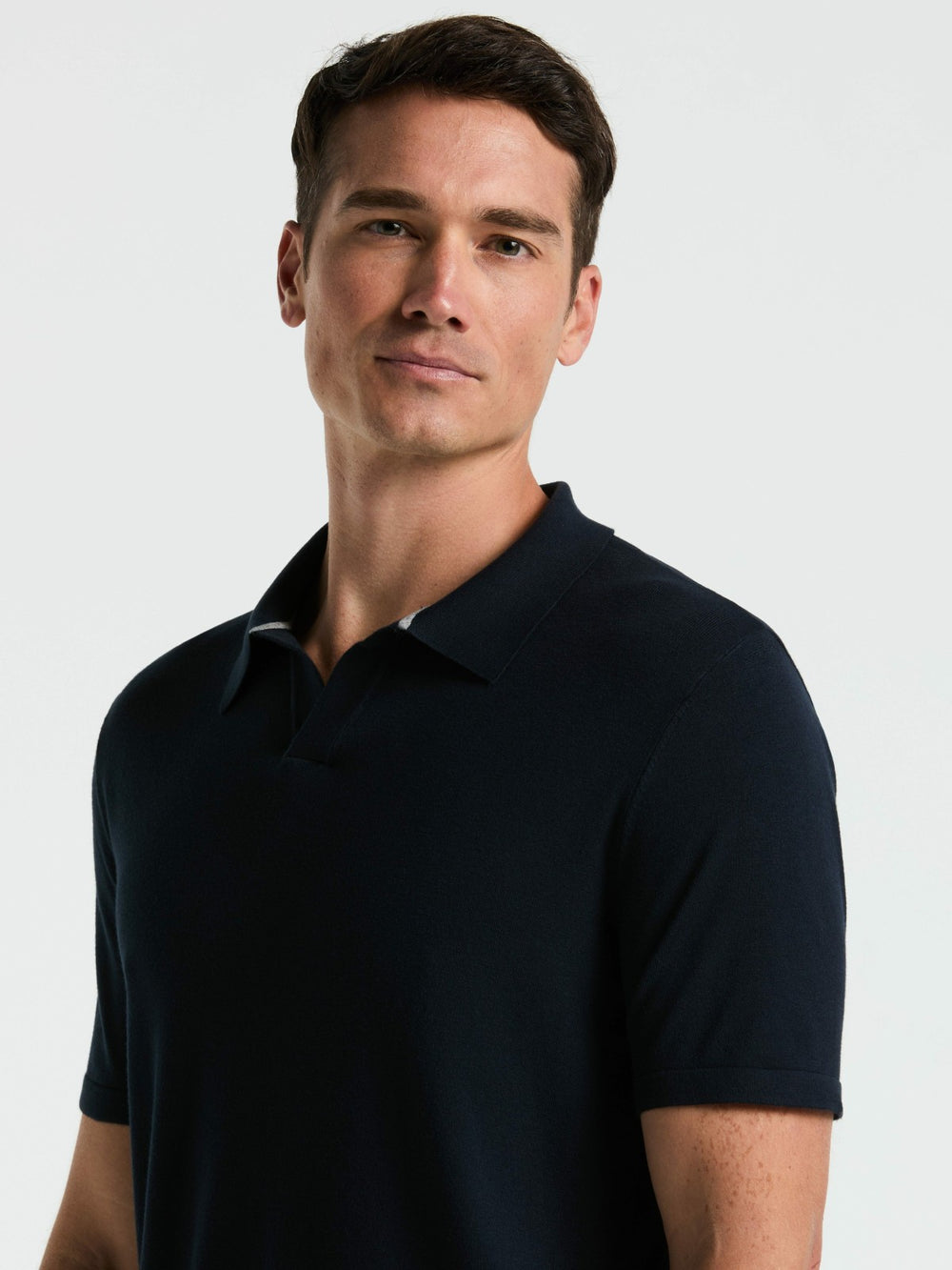 Tech Knit Open Collar Sweater Polo -  Perry Ellis sale