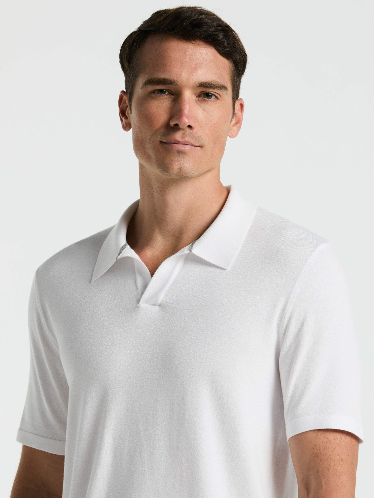 Tech Knit Open Collar Sweater Polo -  Perry Ellis sale