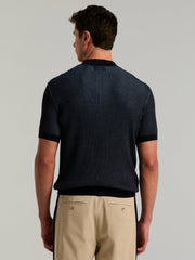Cotton Modal Bi-Color Open Polo Sweater -  Perry Ellis on sale