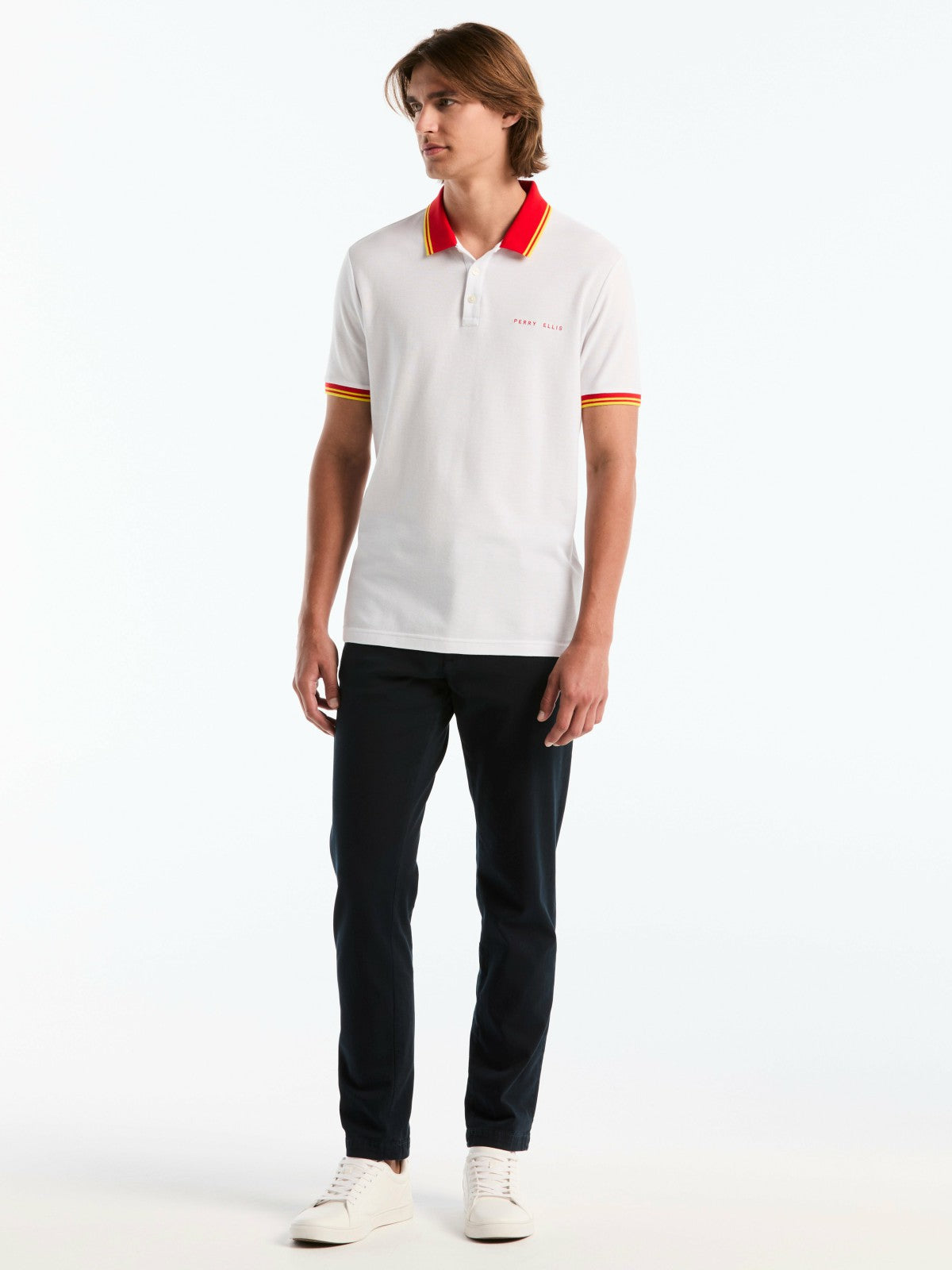Men's Spain Cotton Pique Polo Shirt -  Perry Ellis online