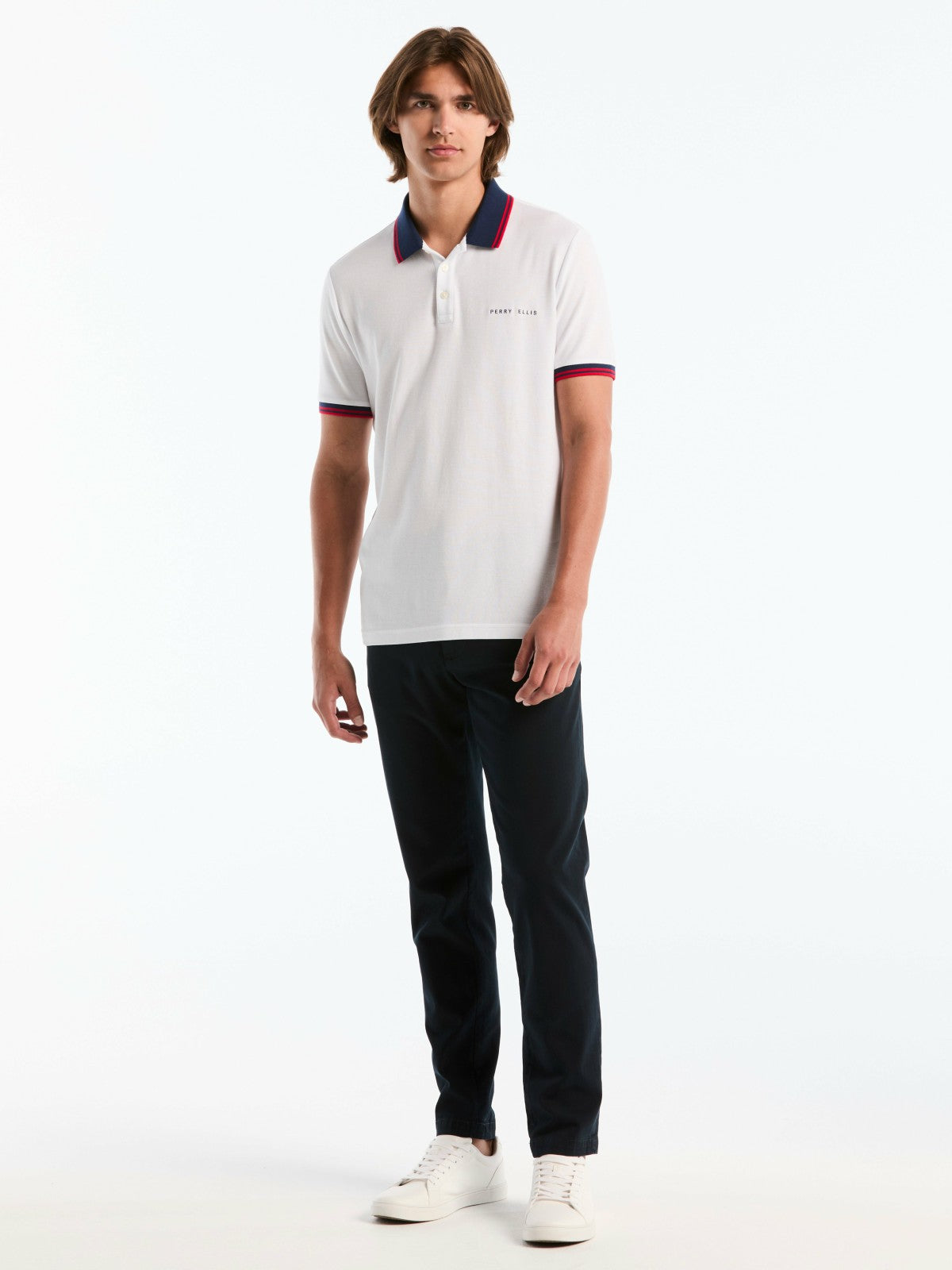 Men's USA Cotton Pique Polo Shirt -  Perry Ellis US
