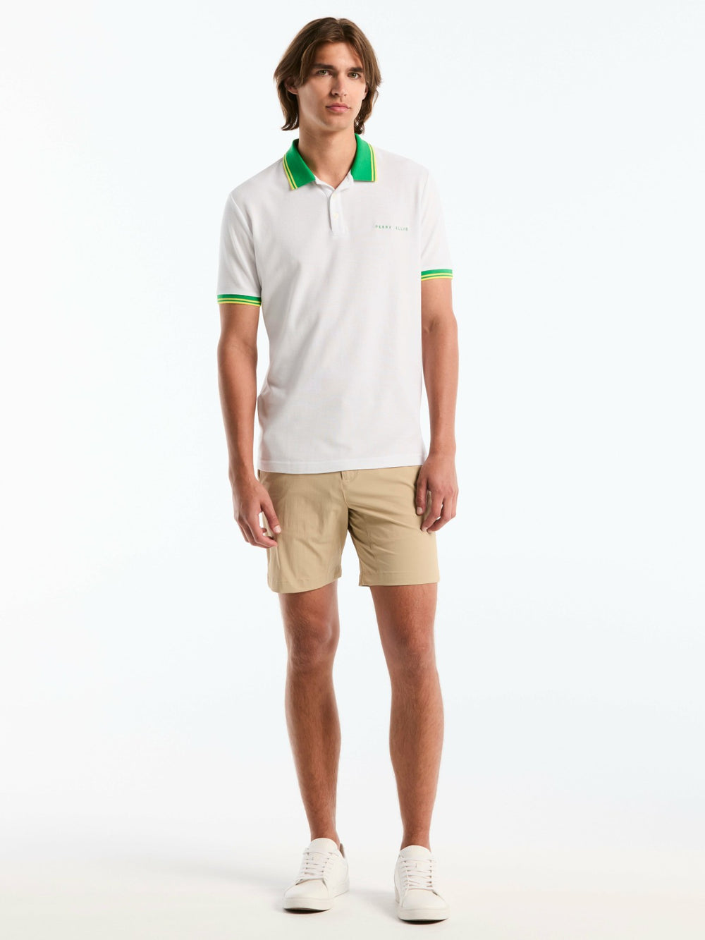 Men's Brazil Pique Cotton Polo Shirt -  Perry Ellis near me