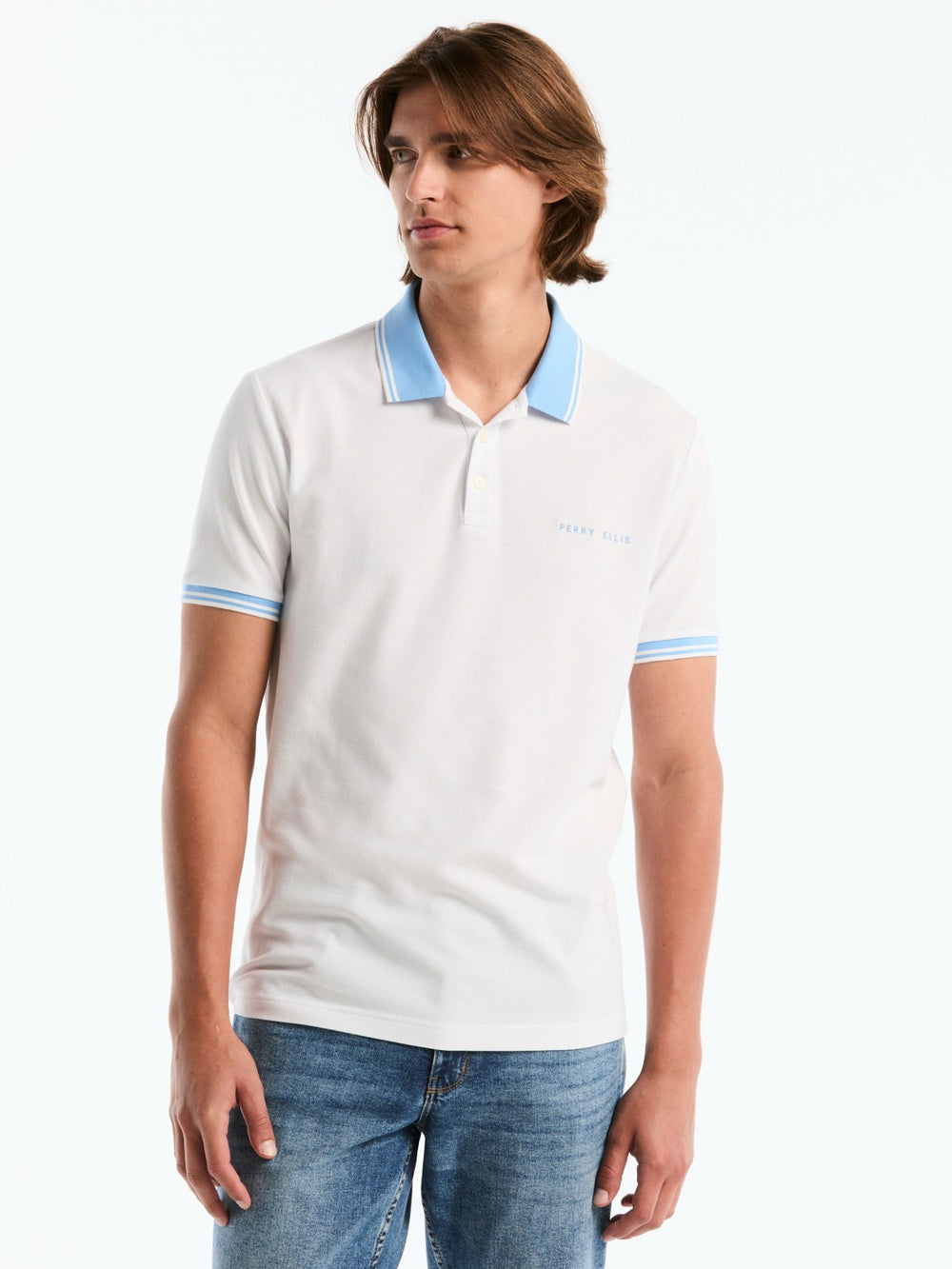 Men's Argentina Cotton Pique Polo Shirt -  Perry Ellis sale
