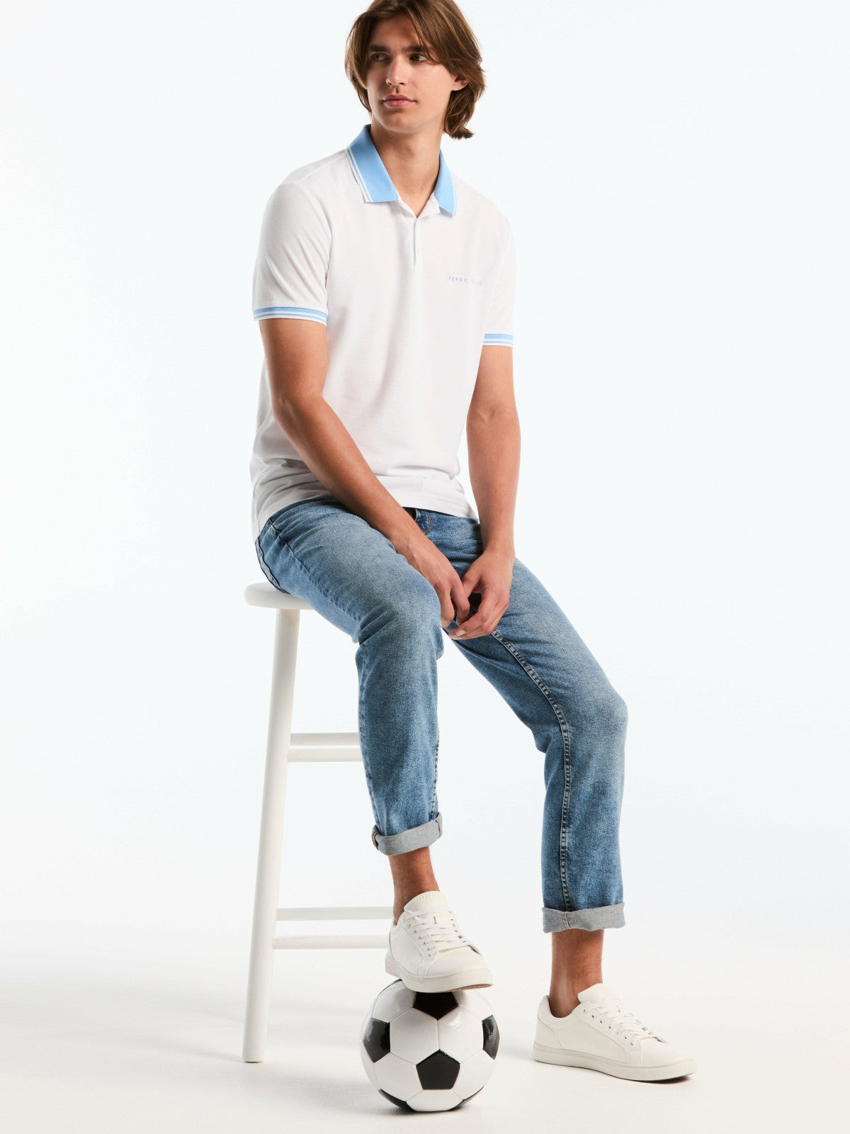 Men's Argentina Cotton Pique Polo Shirt -  Perry Ellis sale